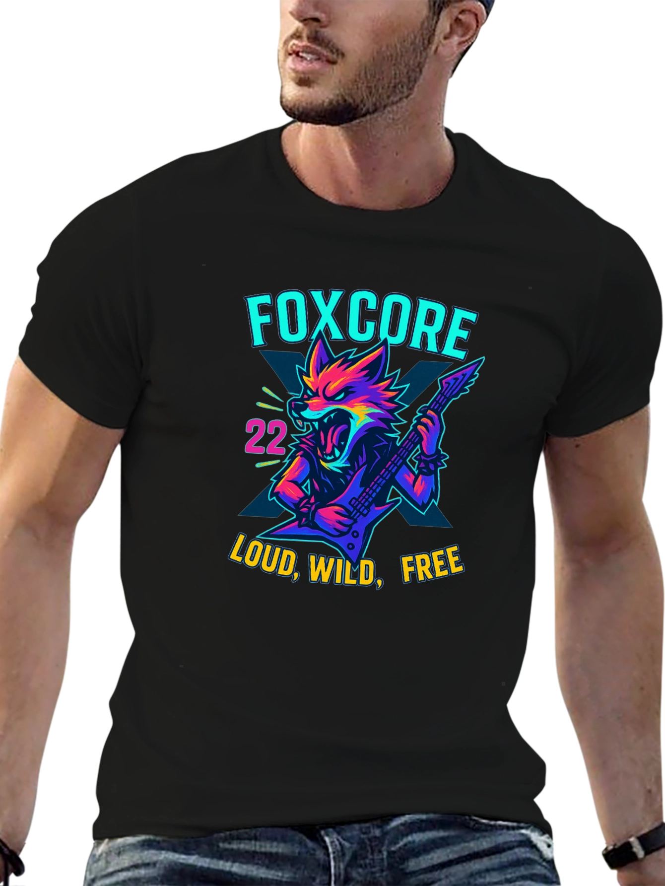 Foxcore Loud Wild Free Graphic Tee