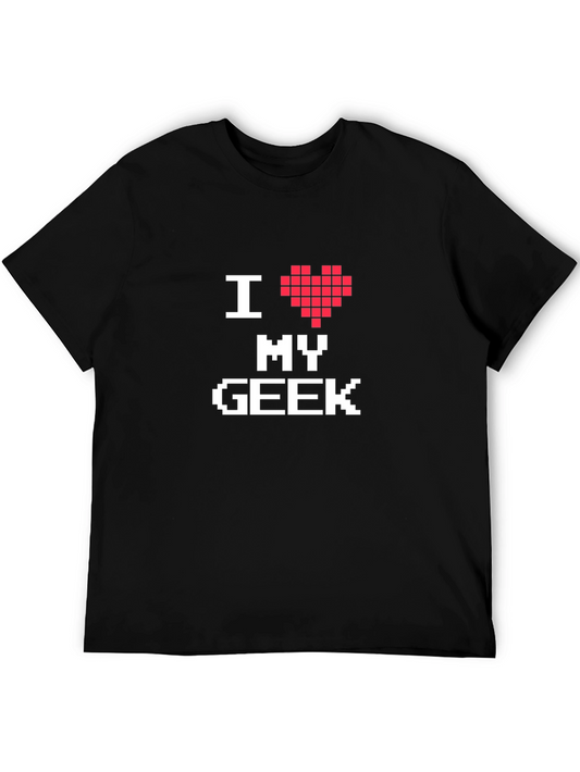 I Heart My Geek Pixel Art Graphic Tee