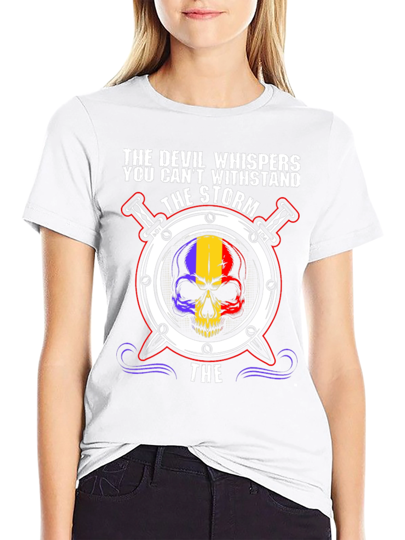 Devil Storm Graphic Tee - Bold Skull Design