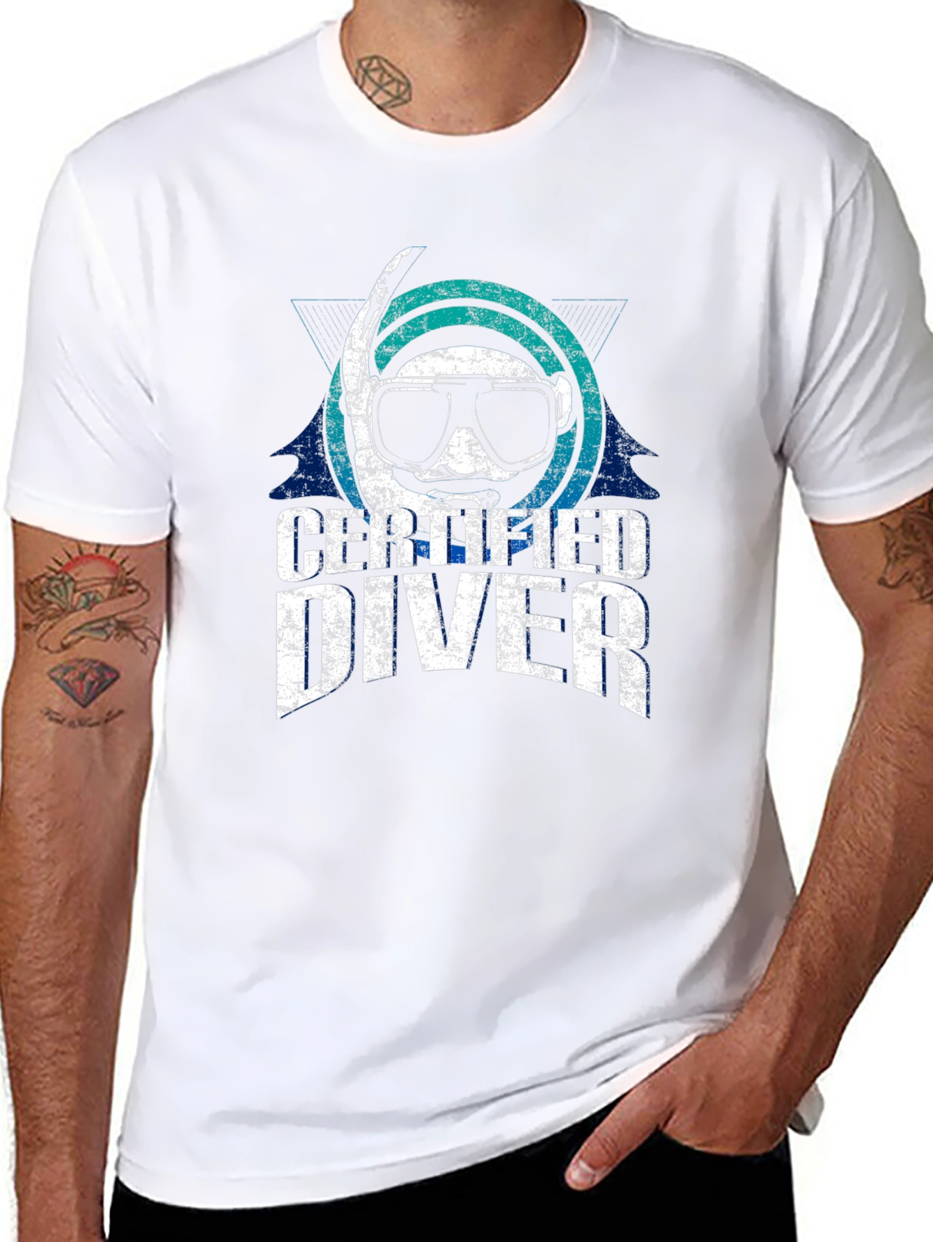 Certified Diver Graphic T-Shirt - Black