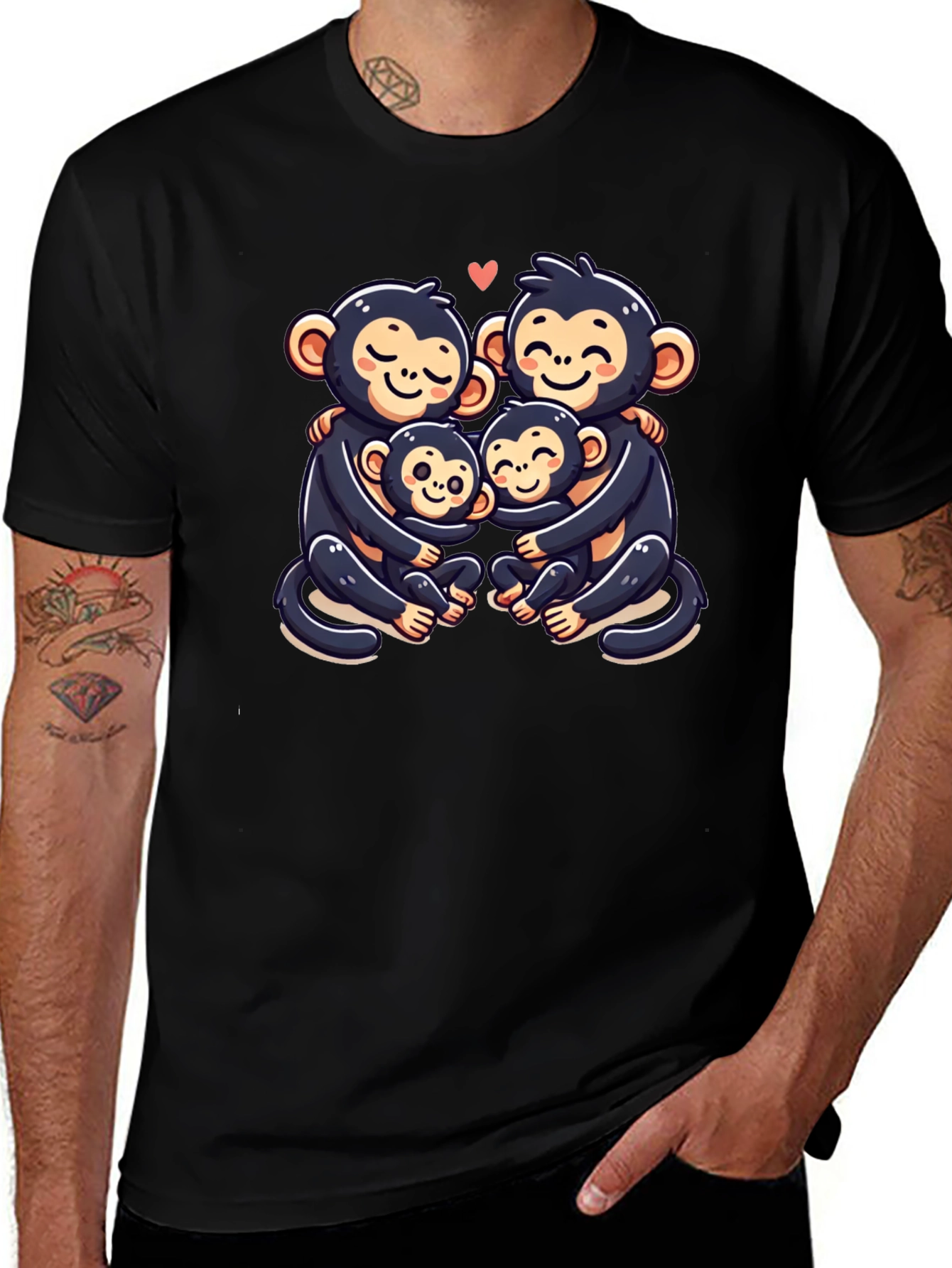 Cute Monkey Family T-Shirt