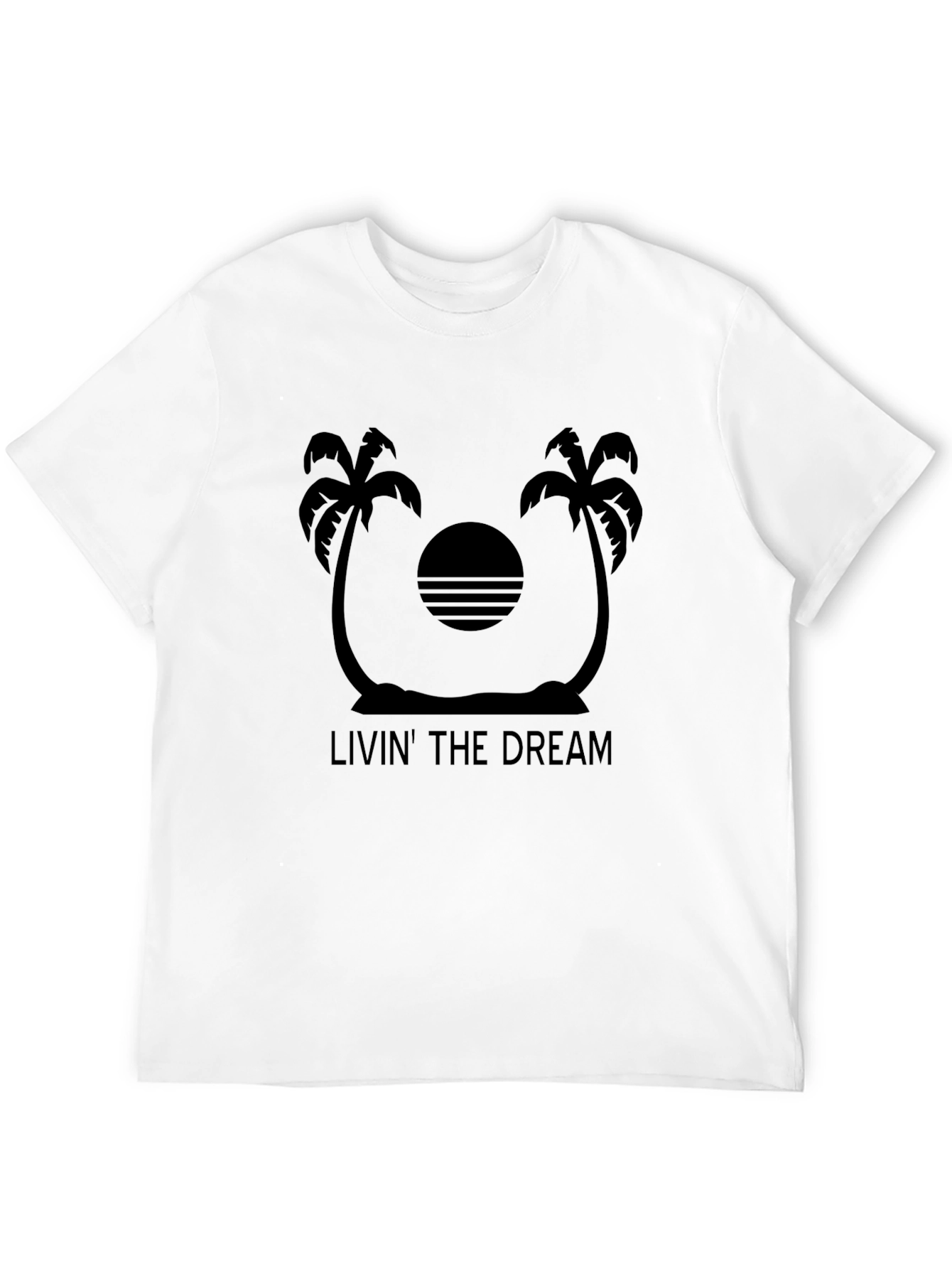 Livin The Dream Palm Tree Graphic Tee - Black