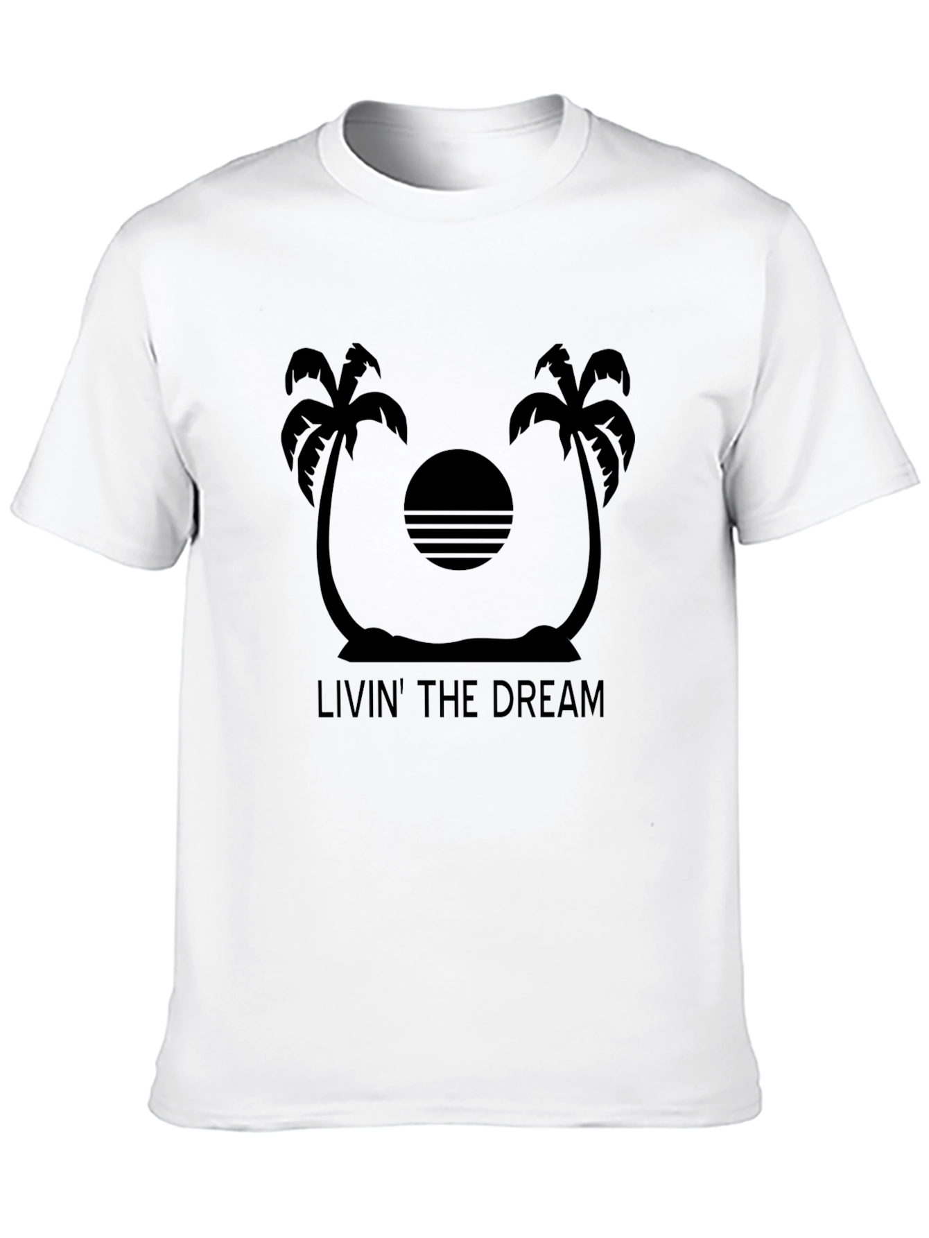 Livin The Dream Palm Tree Graphic Tee - Black