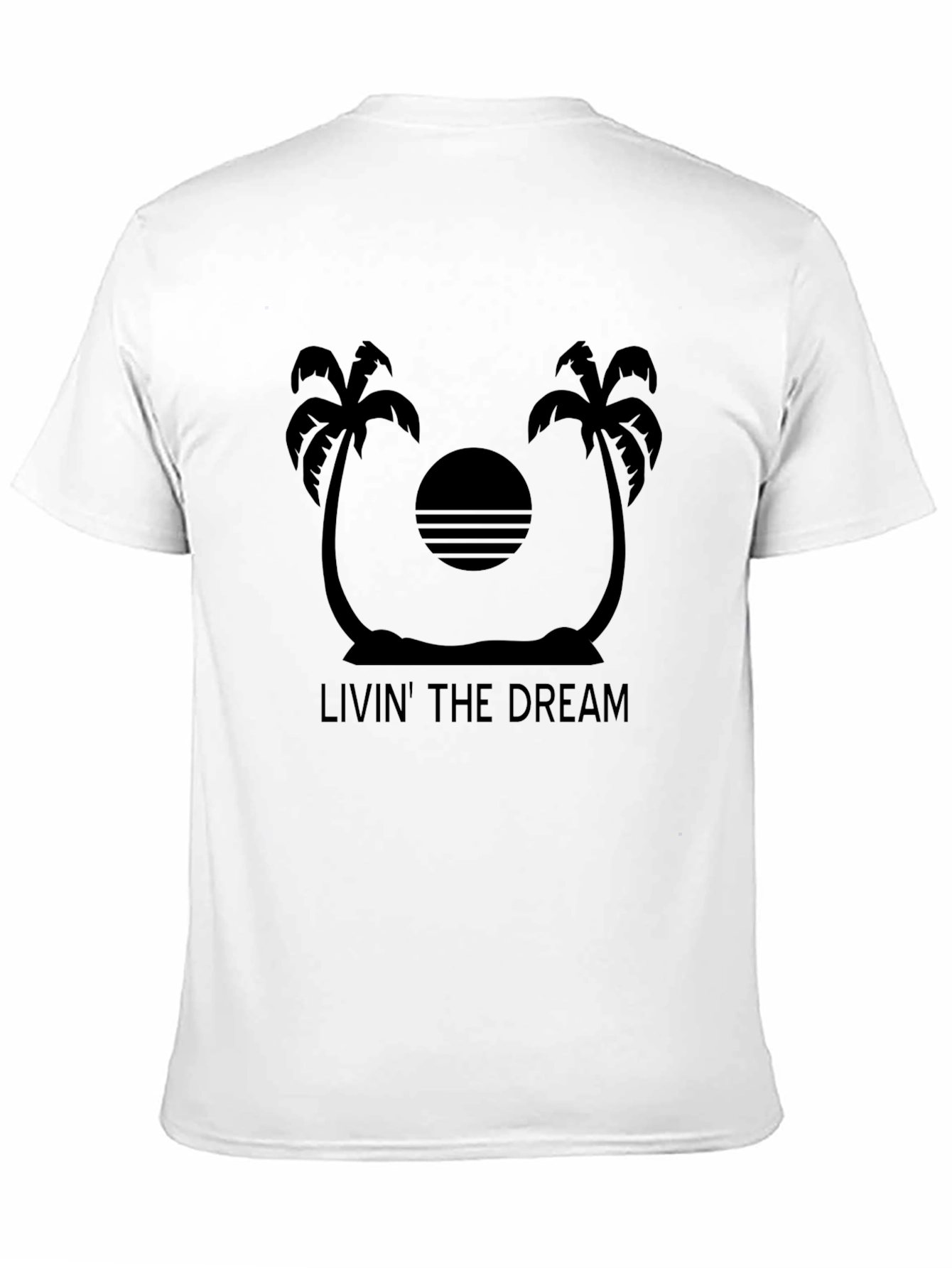 Livin The Dream Palm Tree Graphic Tee - Black