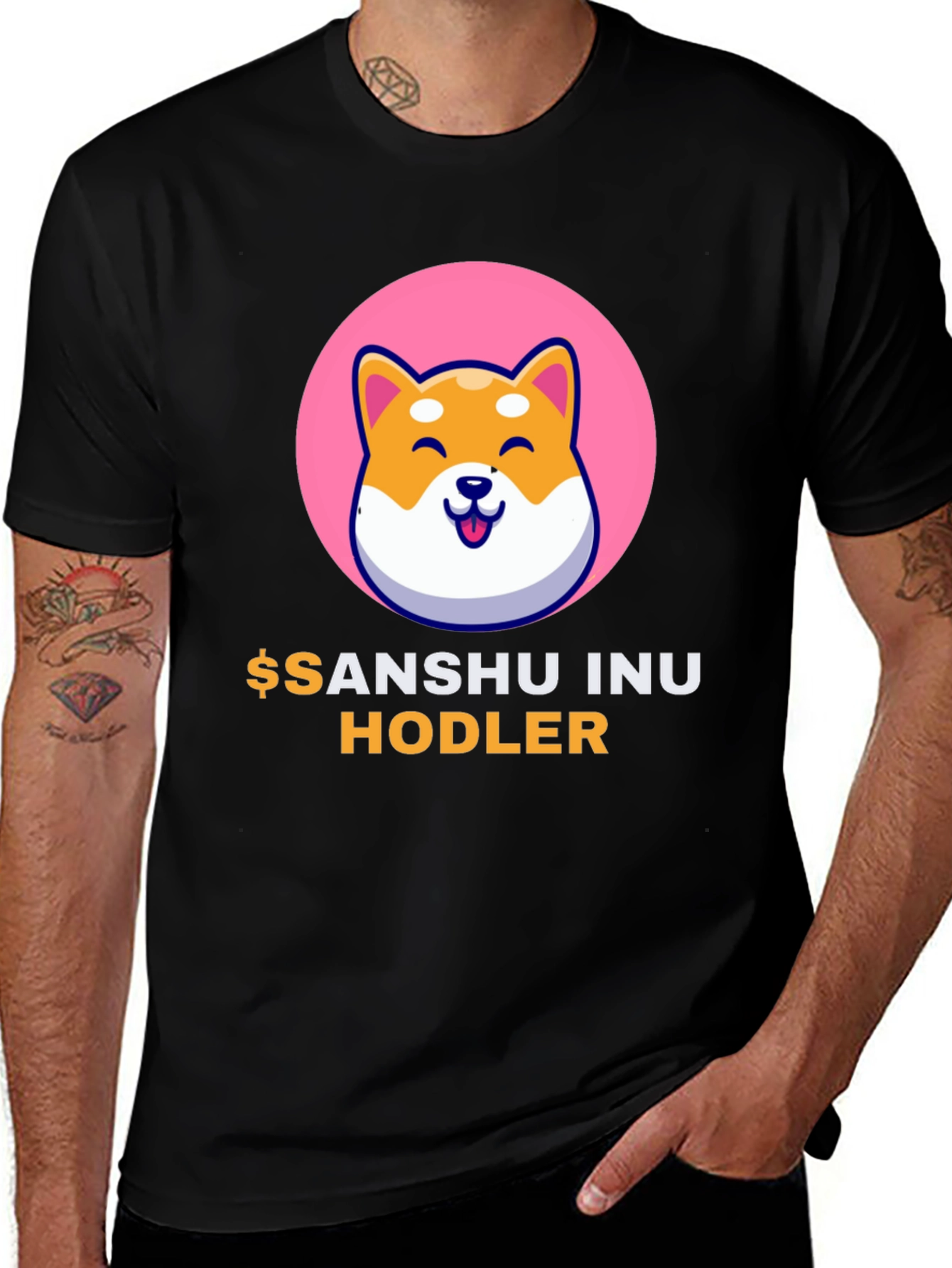 Sanshu Inu Hodler Black T-Shirt