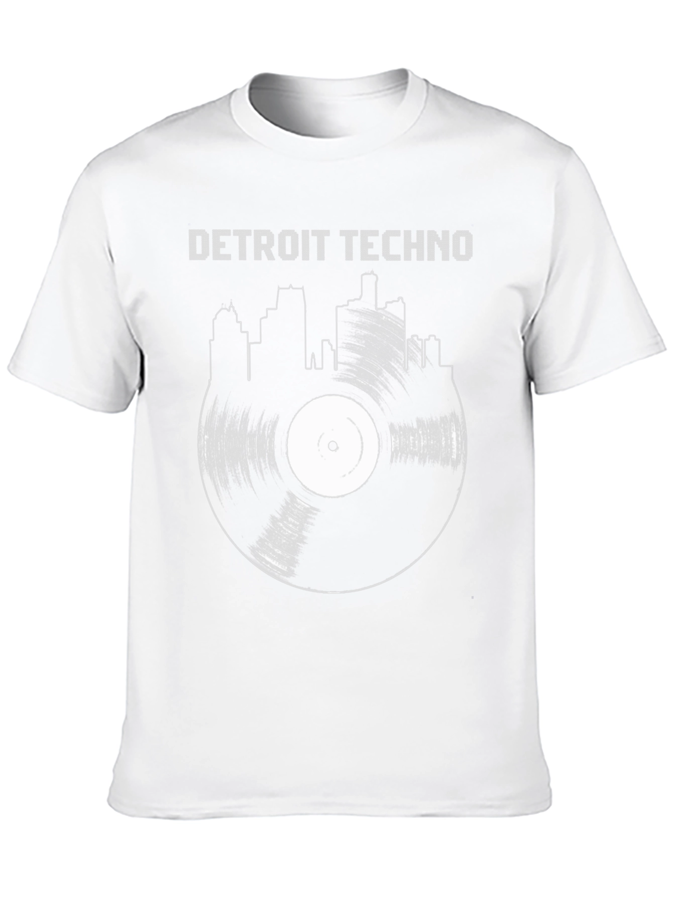 Detroit Techno Vinyl Record Skyline T-Shirt