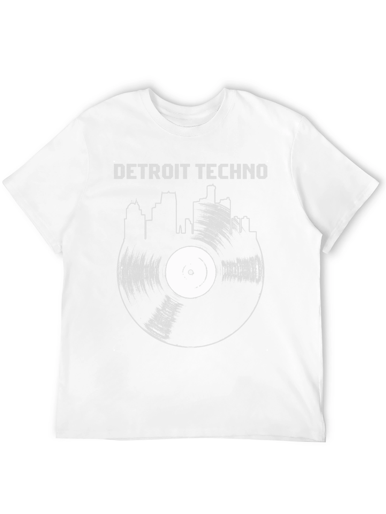 Detroit Techno Vinyl Record Skyline T-Shirt