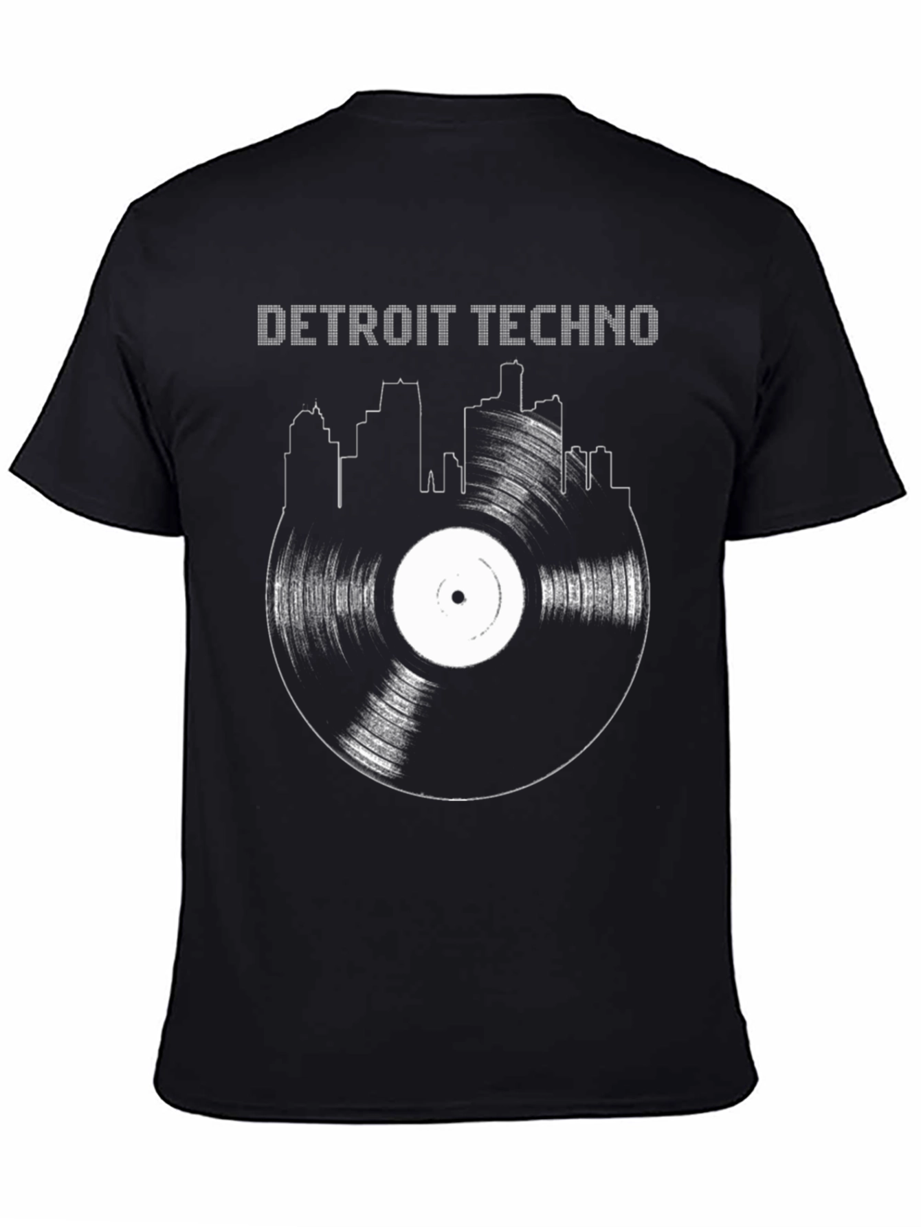 Detroit Techno Vinyl Record Skyline T-Shirt