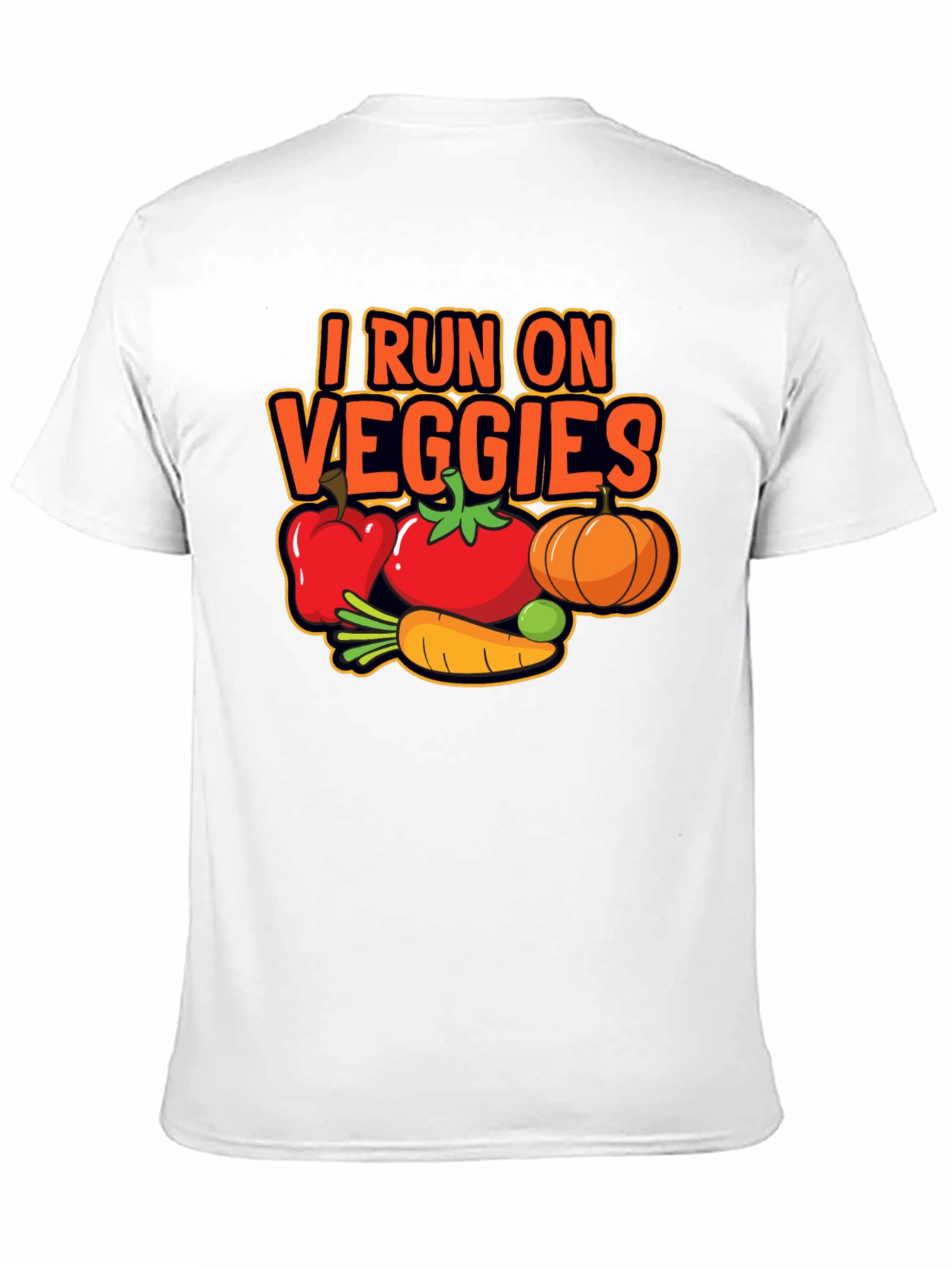 I Run on Veggies T-Shirt - Black Casual Tee