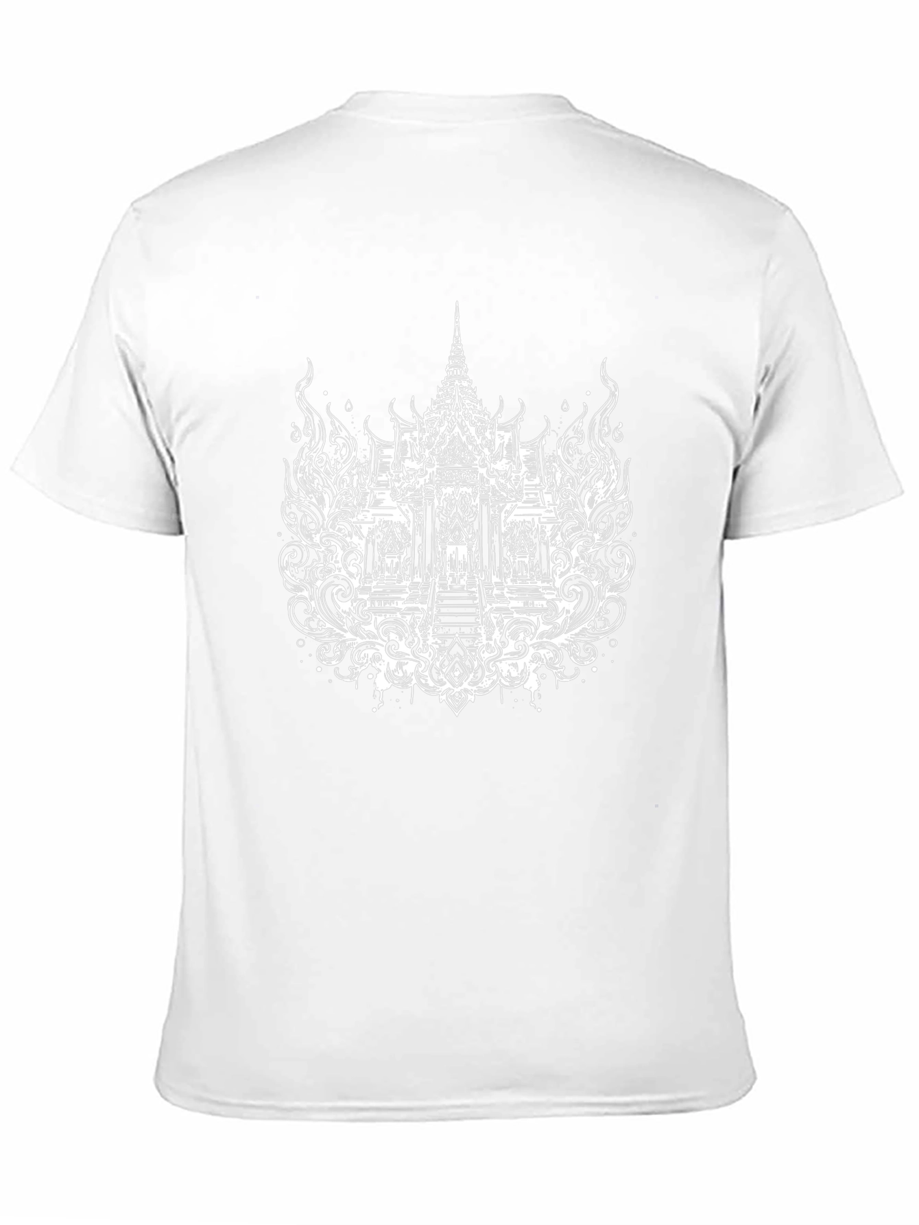 Thai Temple Graphic Tee - Black Cotton T-Shirt
