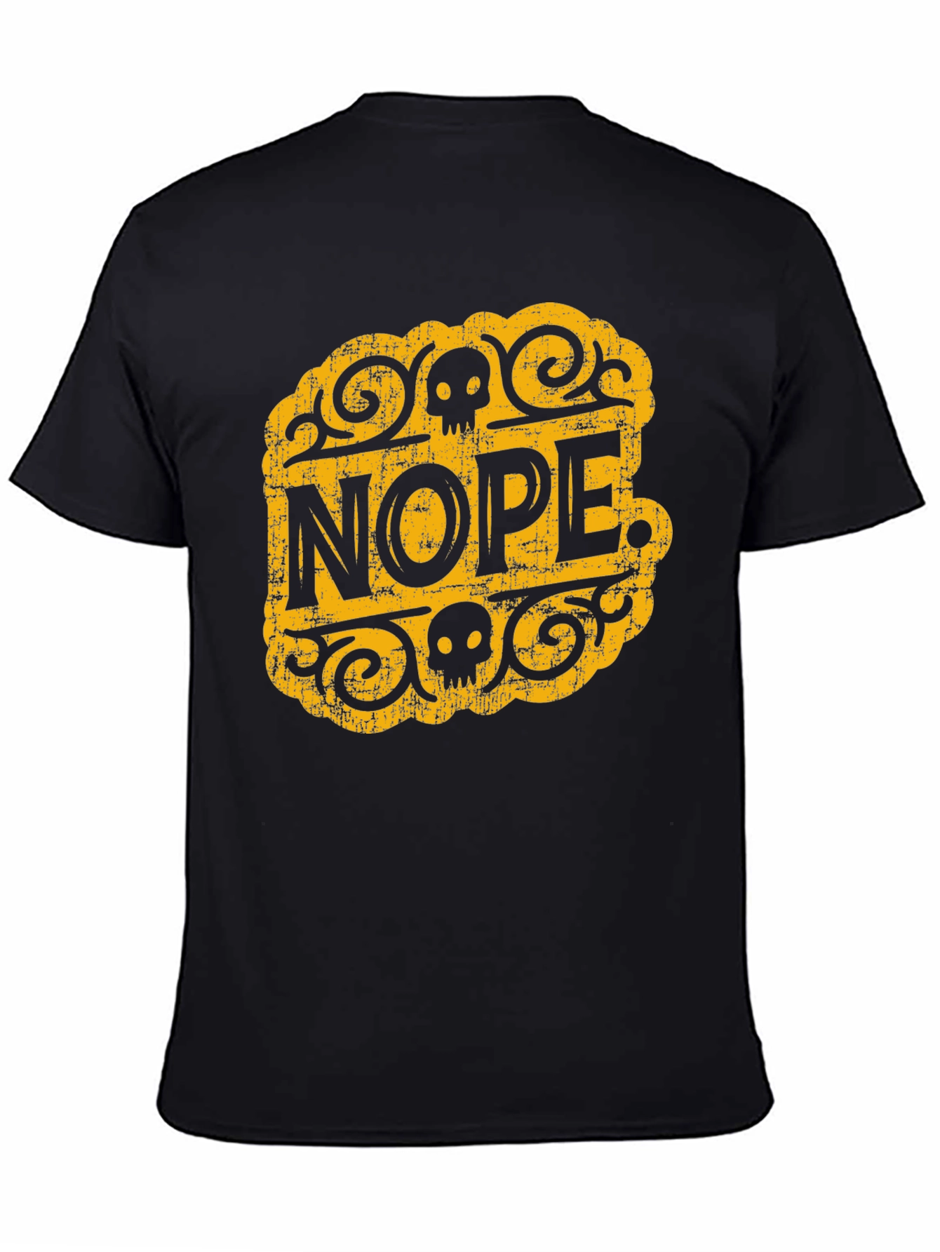 Nope Skull Graphic Tee - Black Cotton T-Shirt