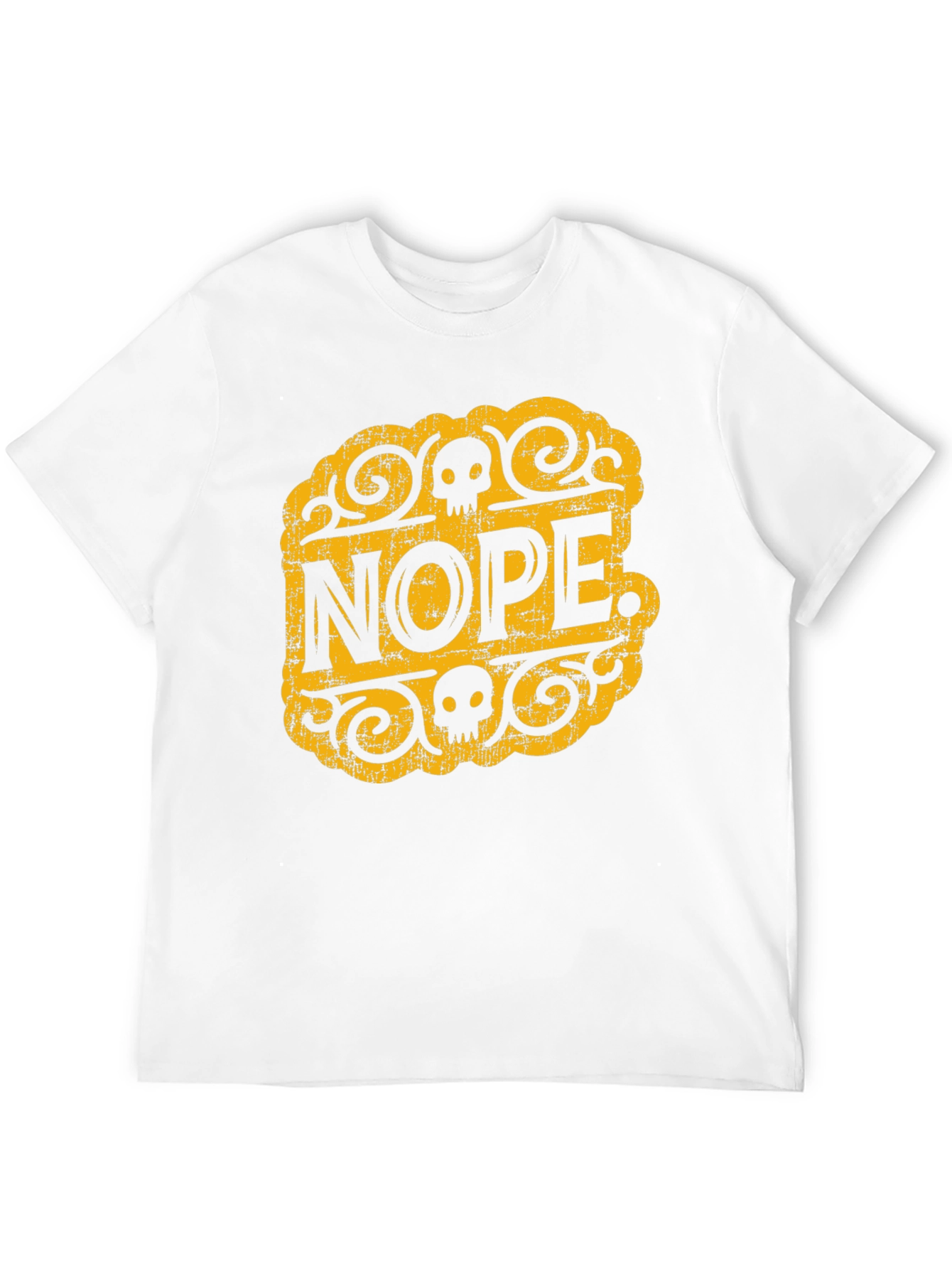 Nope Skull Graphic Tee - Black Cotton T-Shirt
