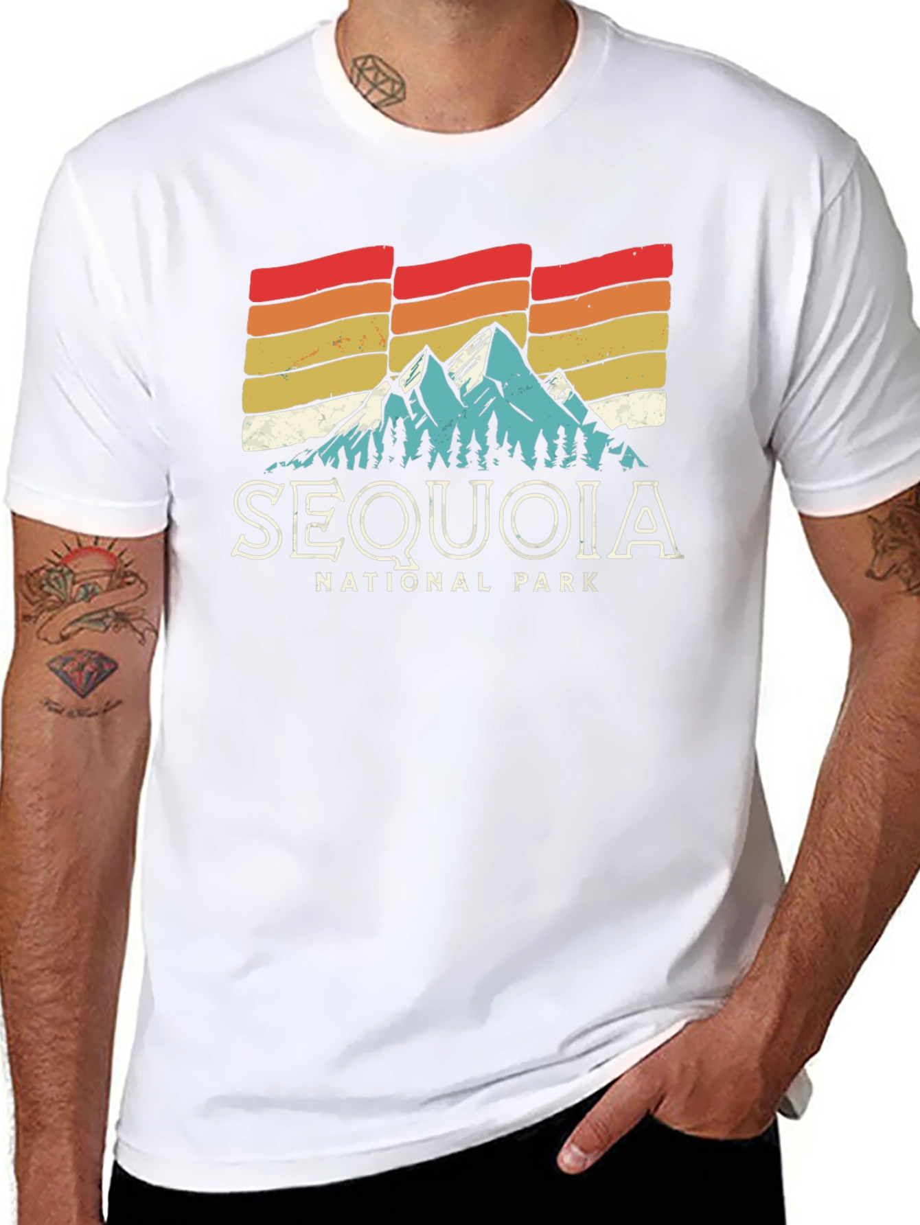 Sequoia National Park T-Shirt - Retro Mountain Graphic
