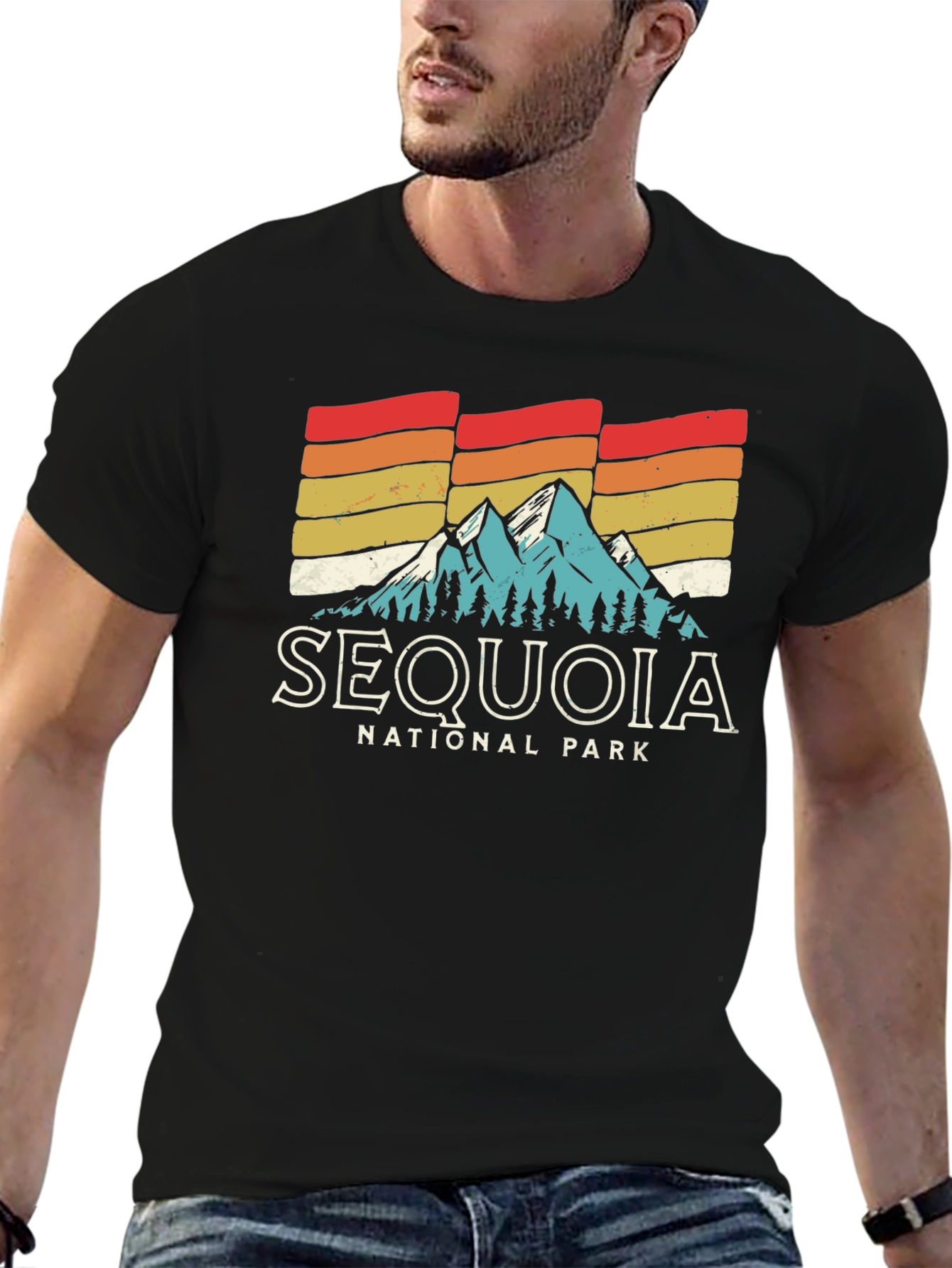 Sequoia National Park T-Shirt - Retro Mountain Graphic