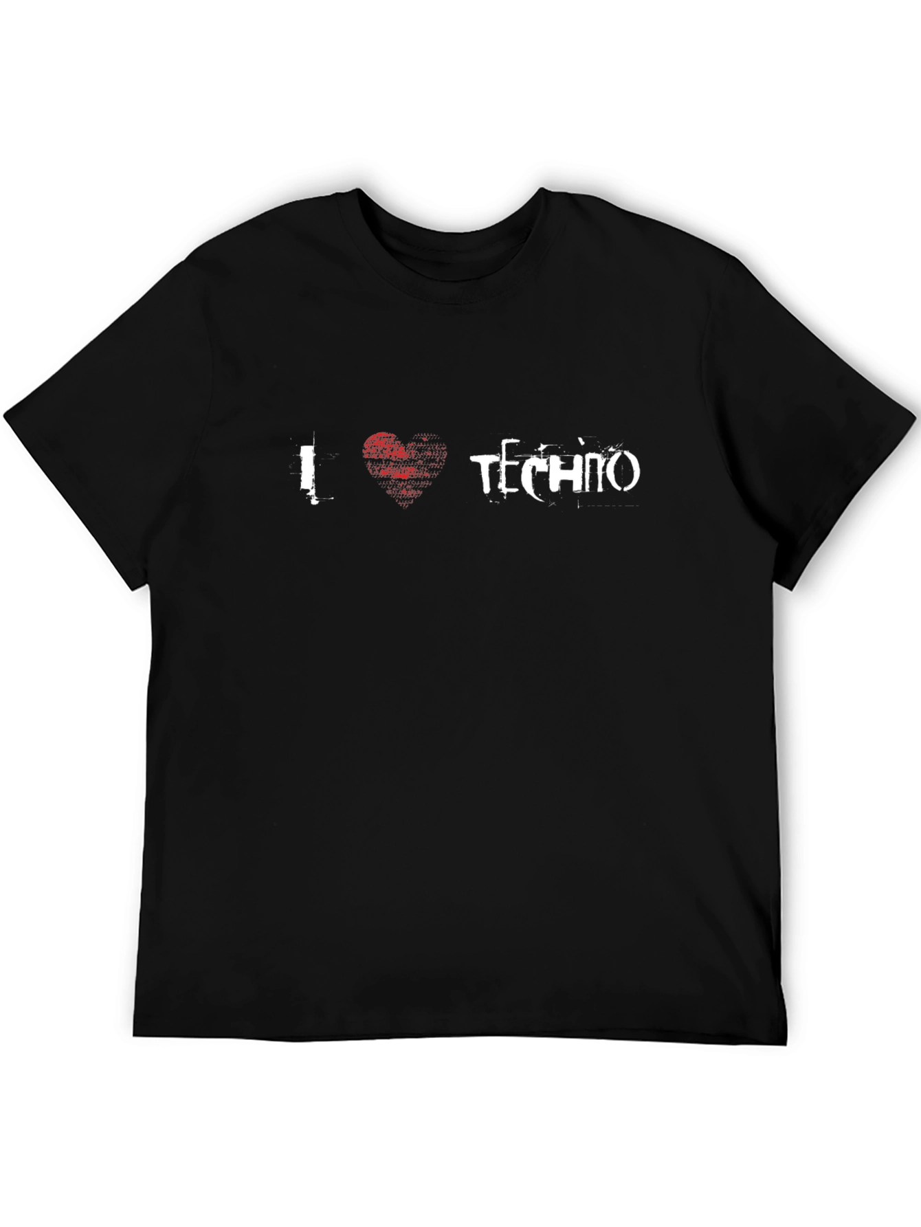 I Love Techno Black T-Shirt - Music Rave Apparel