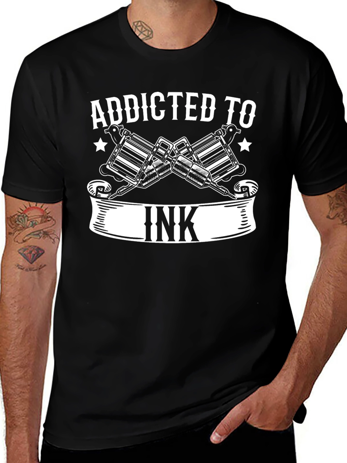 Addicted to Ink Tattoo Artist T-Shirt Black