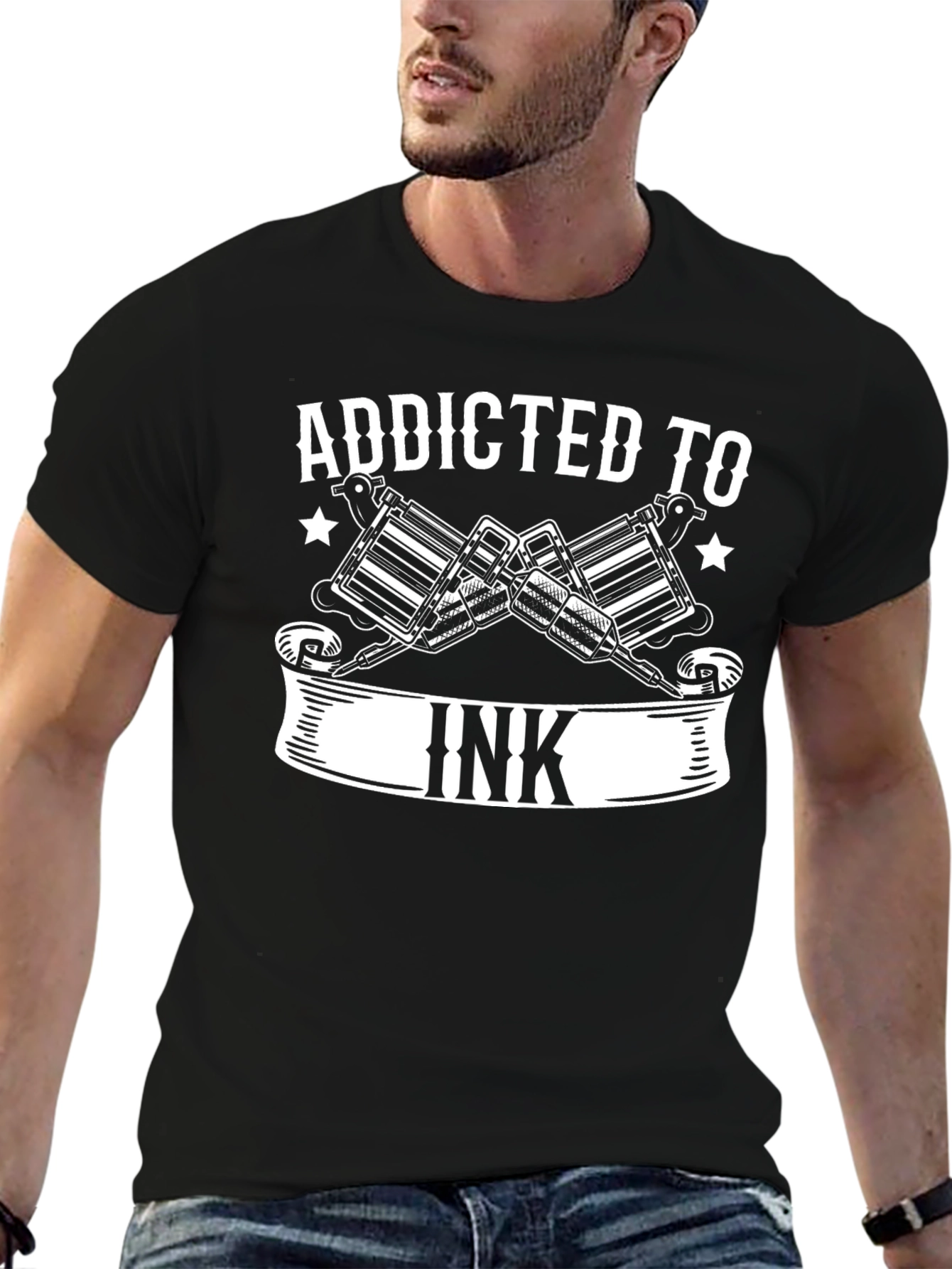 Addicted to Ink Tattoo Artist T-Shirt Black