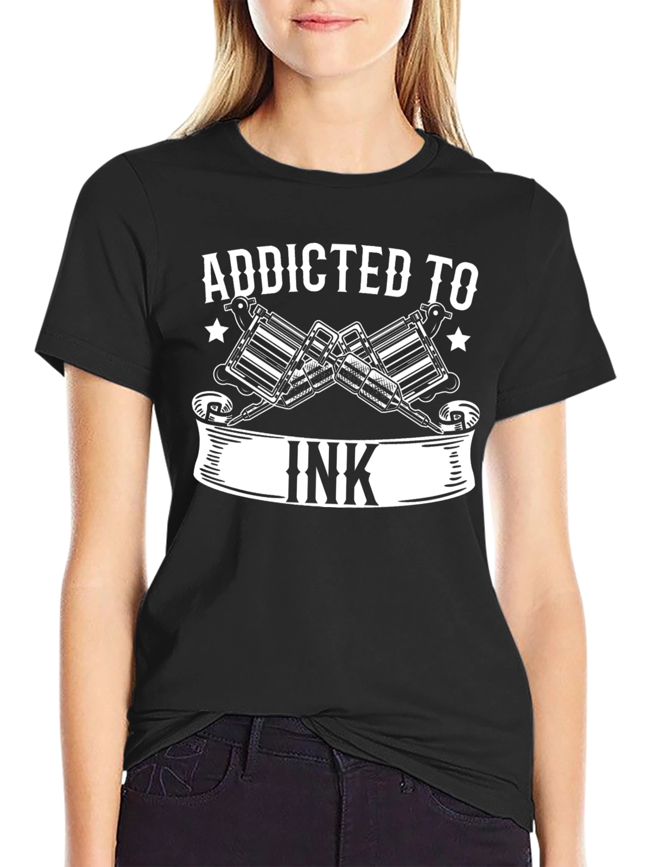 Addicted to Ink Tattoo Artist T-Shirt Black