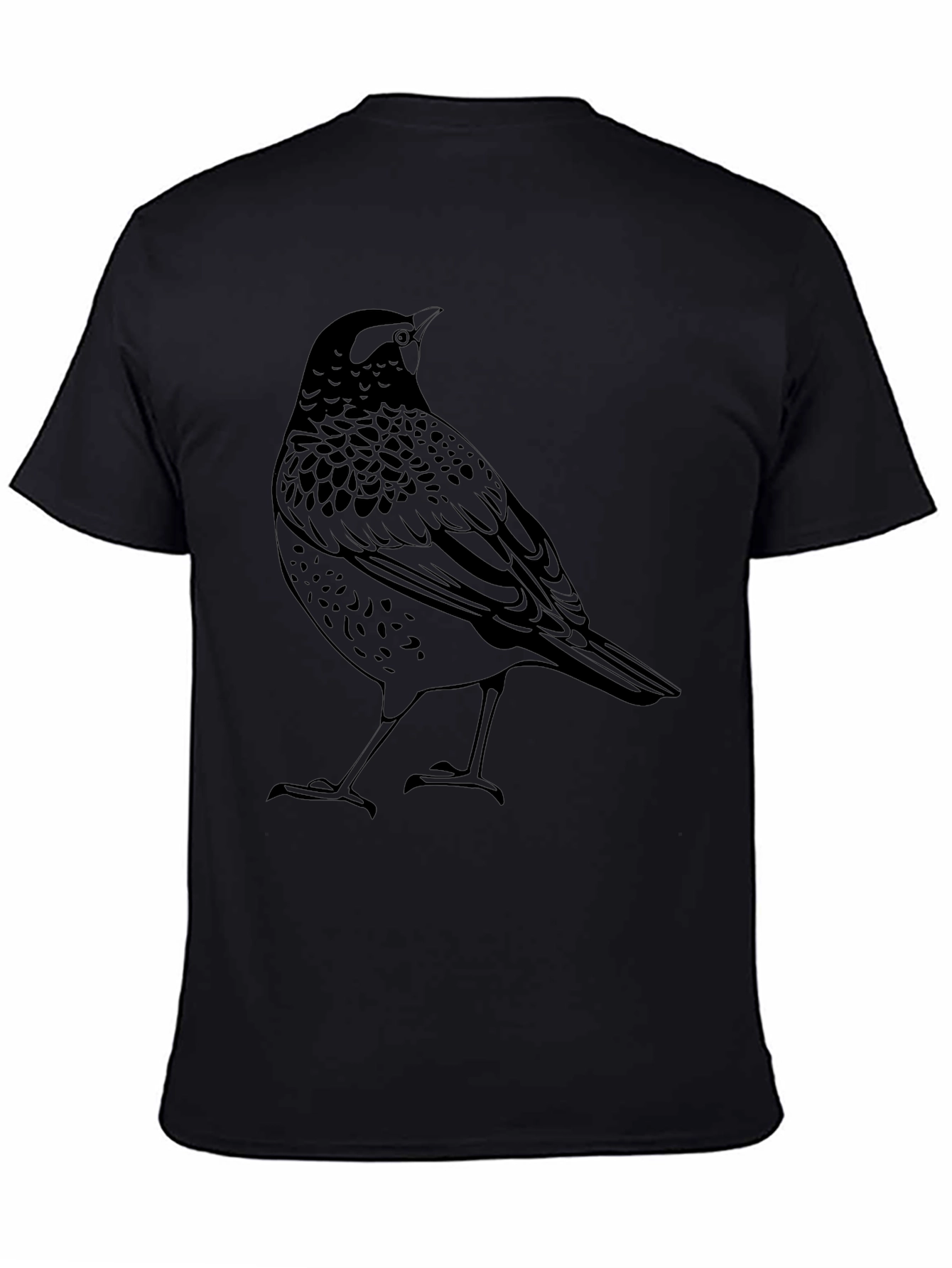 Bird Graphic Tee - Mens Black Crew Neck T-Shirt