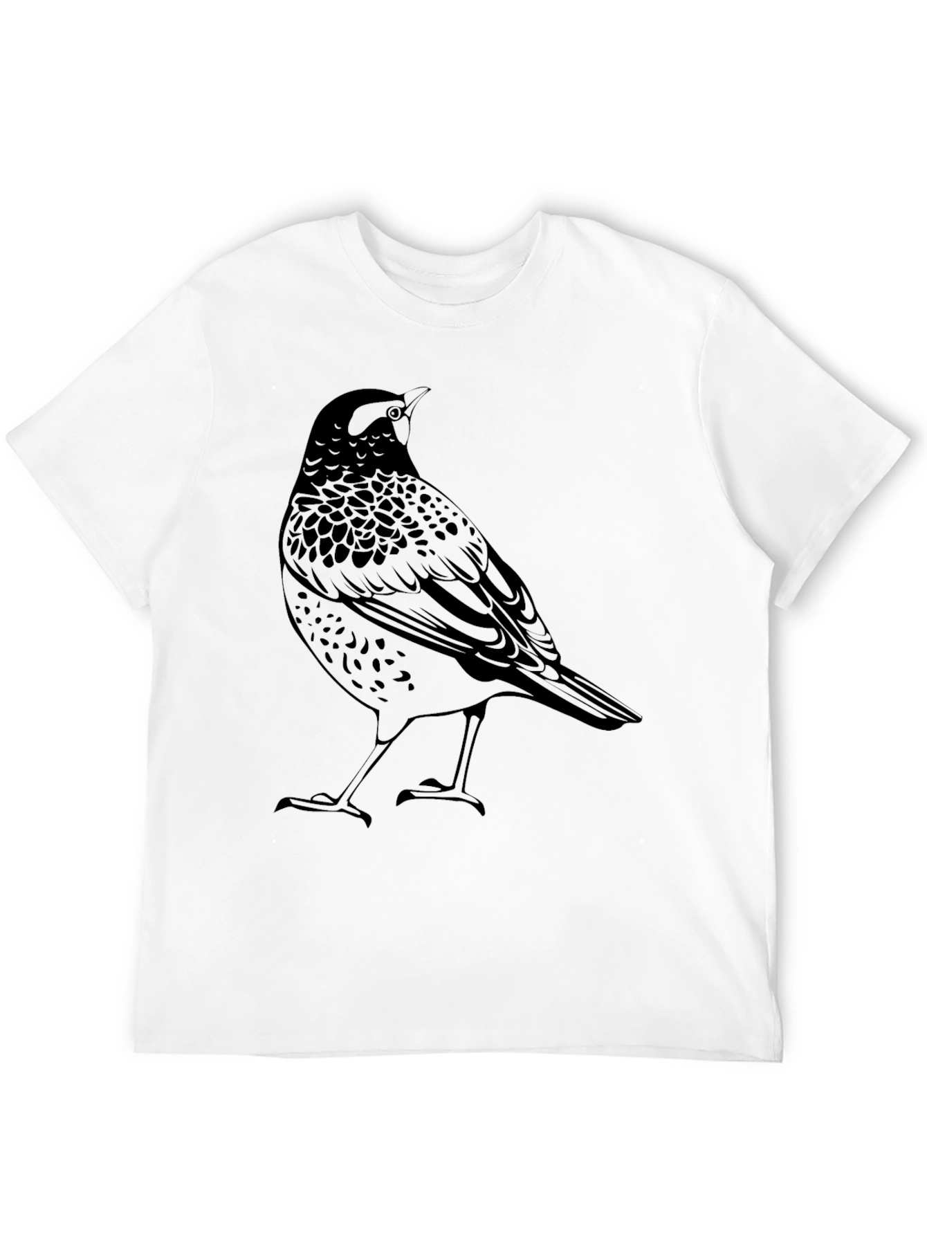 Bird Graphic Tee - Mens Black Crew Neck T-Shirt