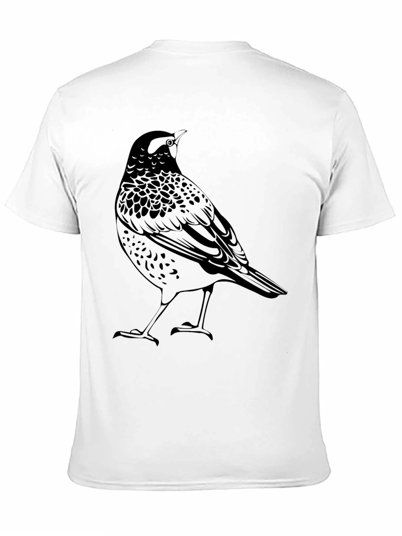 Bird Graphic Tee - Mens Black Crew Neck T-Shirt