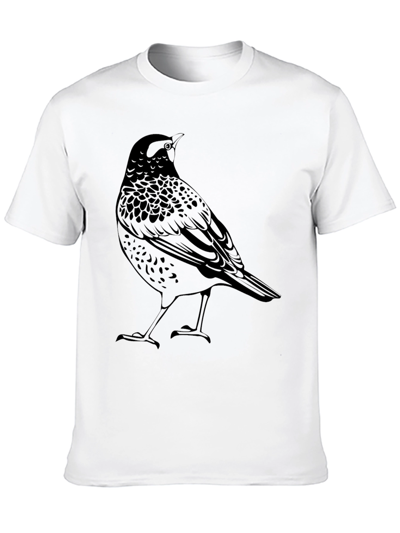 Bird Graphic Tee - Mens Black Crew Neck T-Shirt