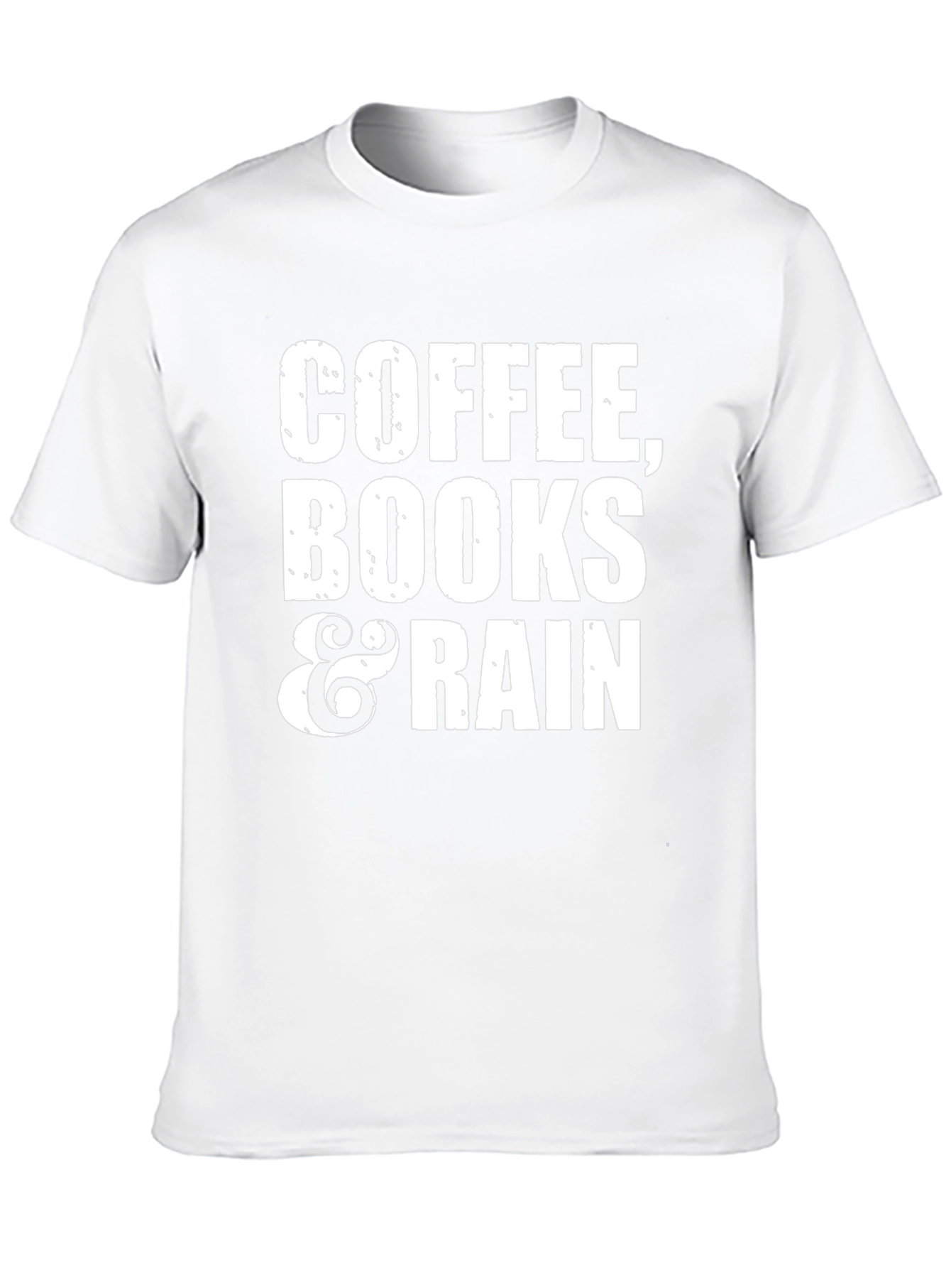Coffee Books & Rain Black T-Shirt