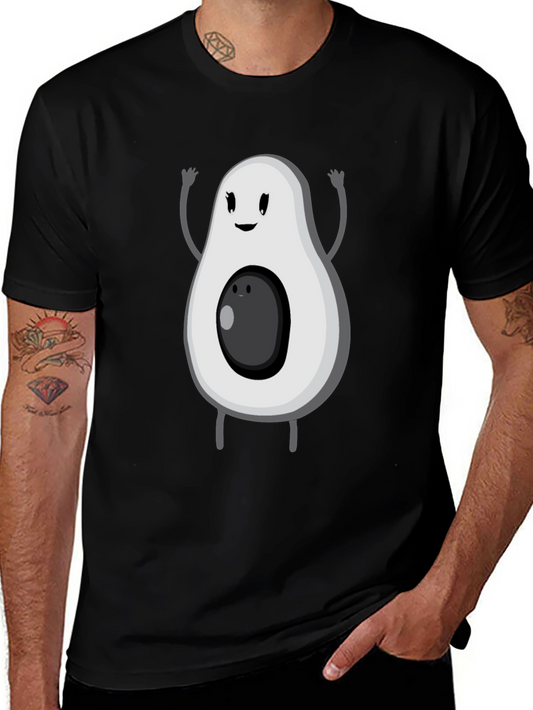 Funny Avocado Cartoon Graphic Tee - Black T-Shirt