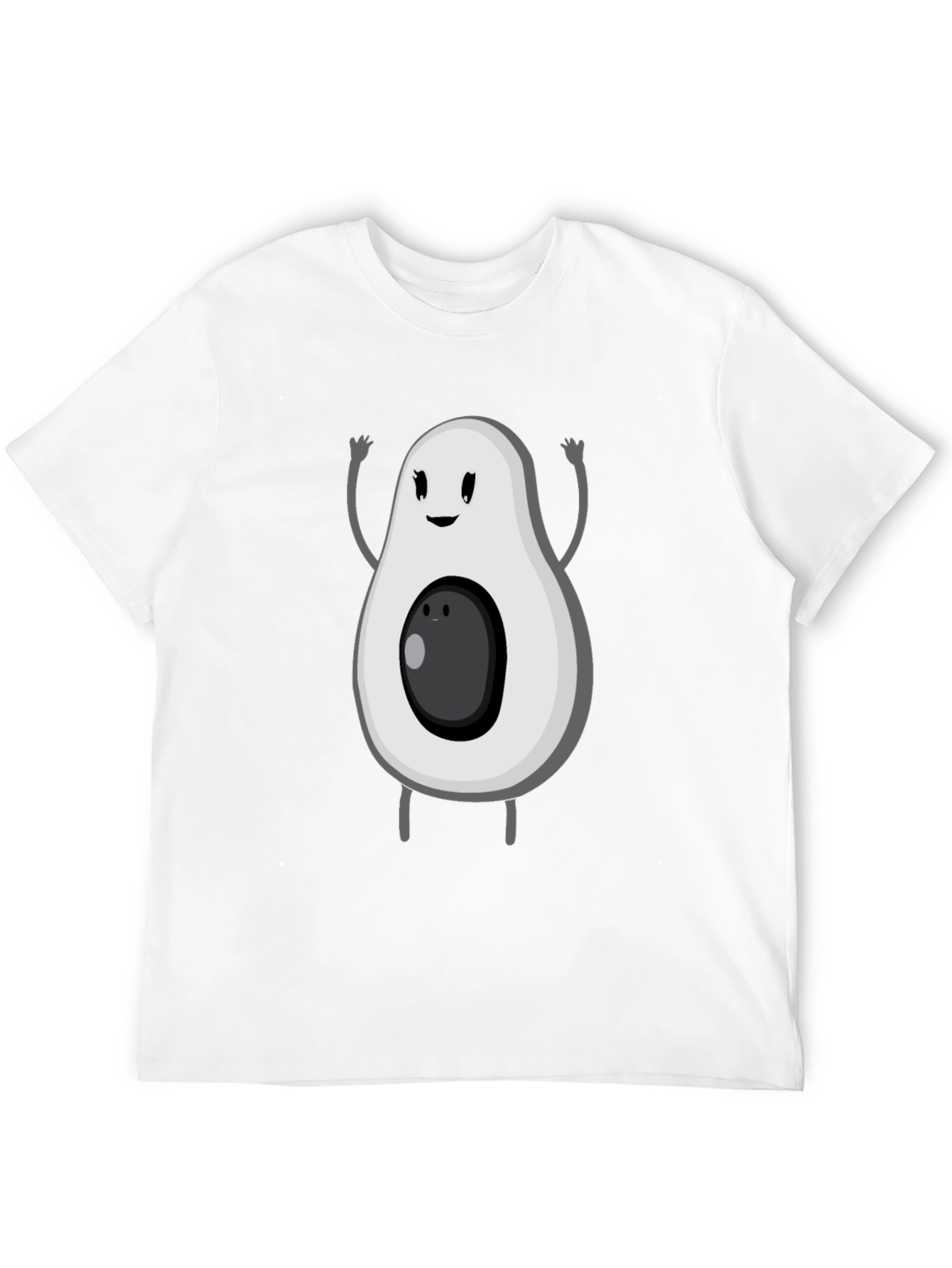 Funny Avocado Cartoon Graphic Tee - Black T-Shirt