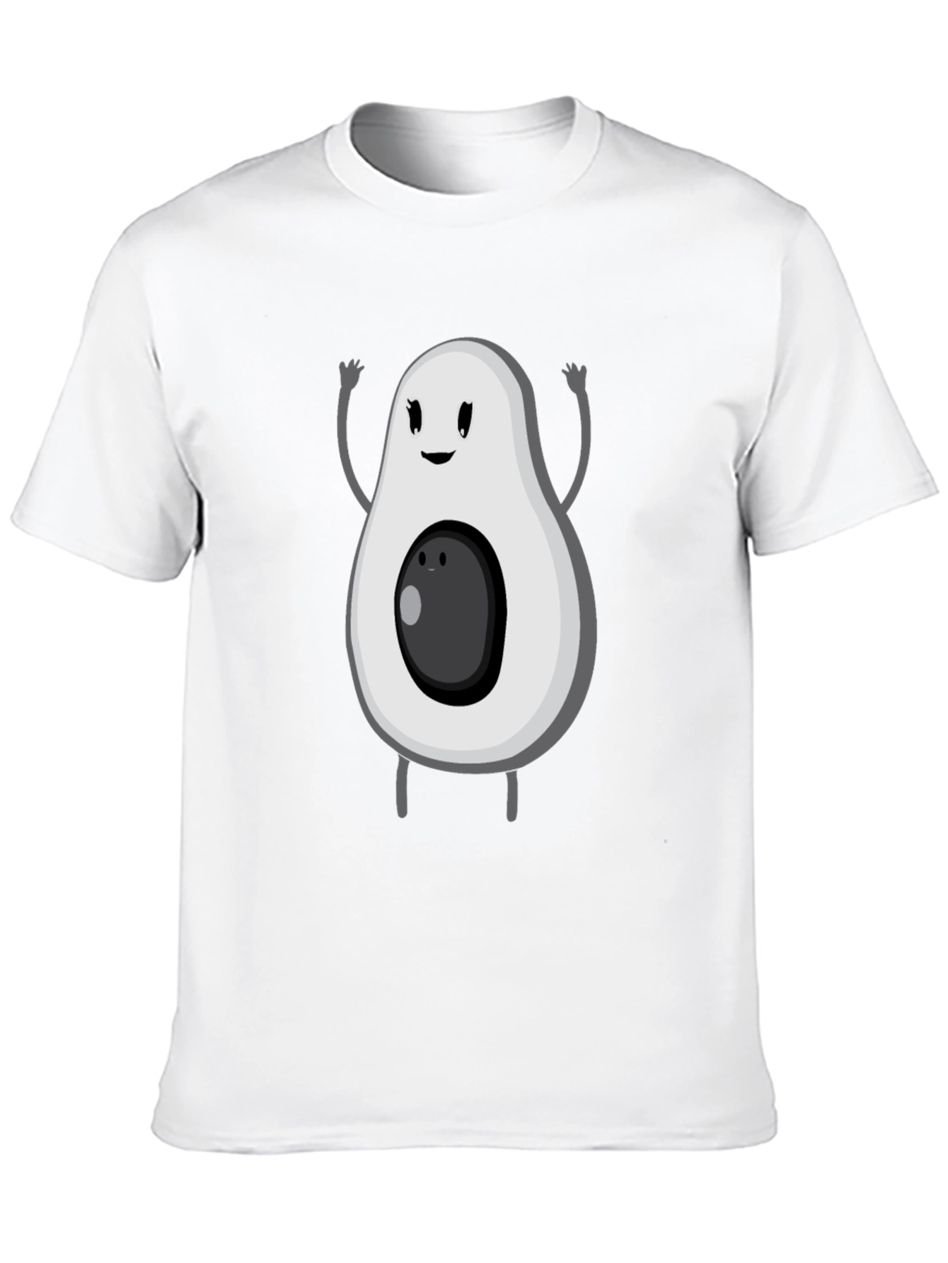 Funny Avocado Cartoon Graphic Tee - Black T-Shirt