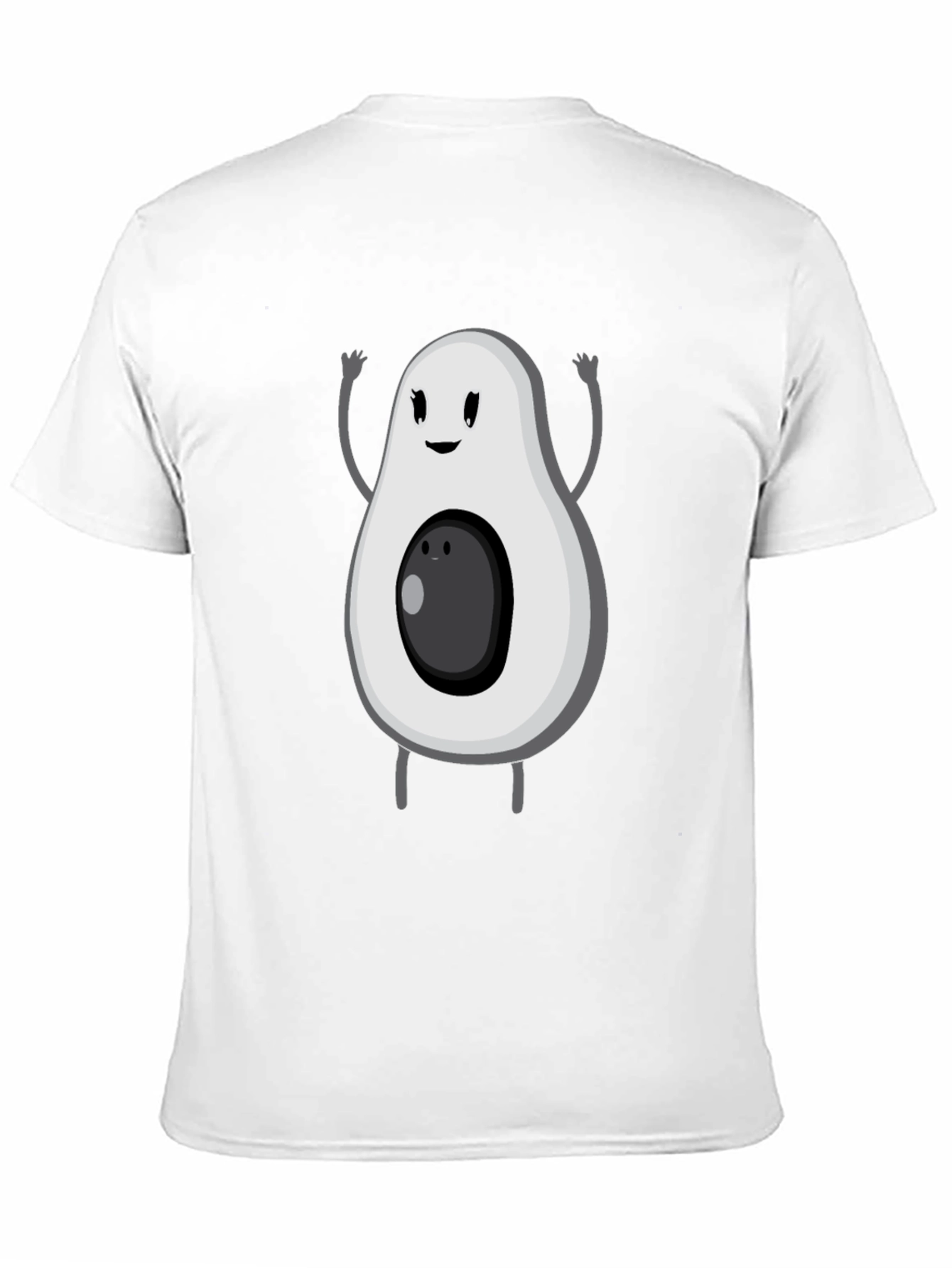 Funny Avocado Cartoon Graphic Tee - Black T-Shirt