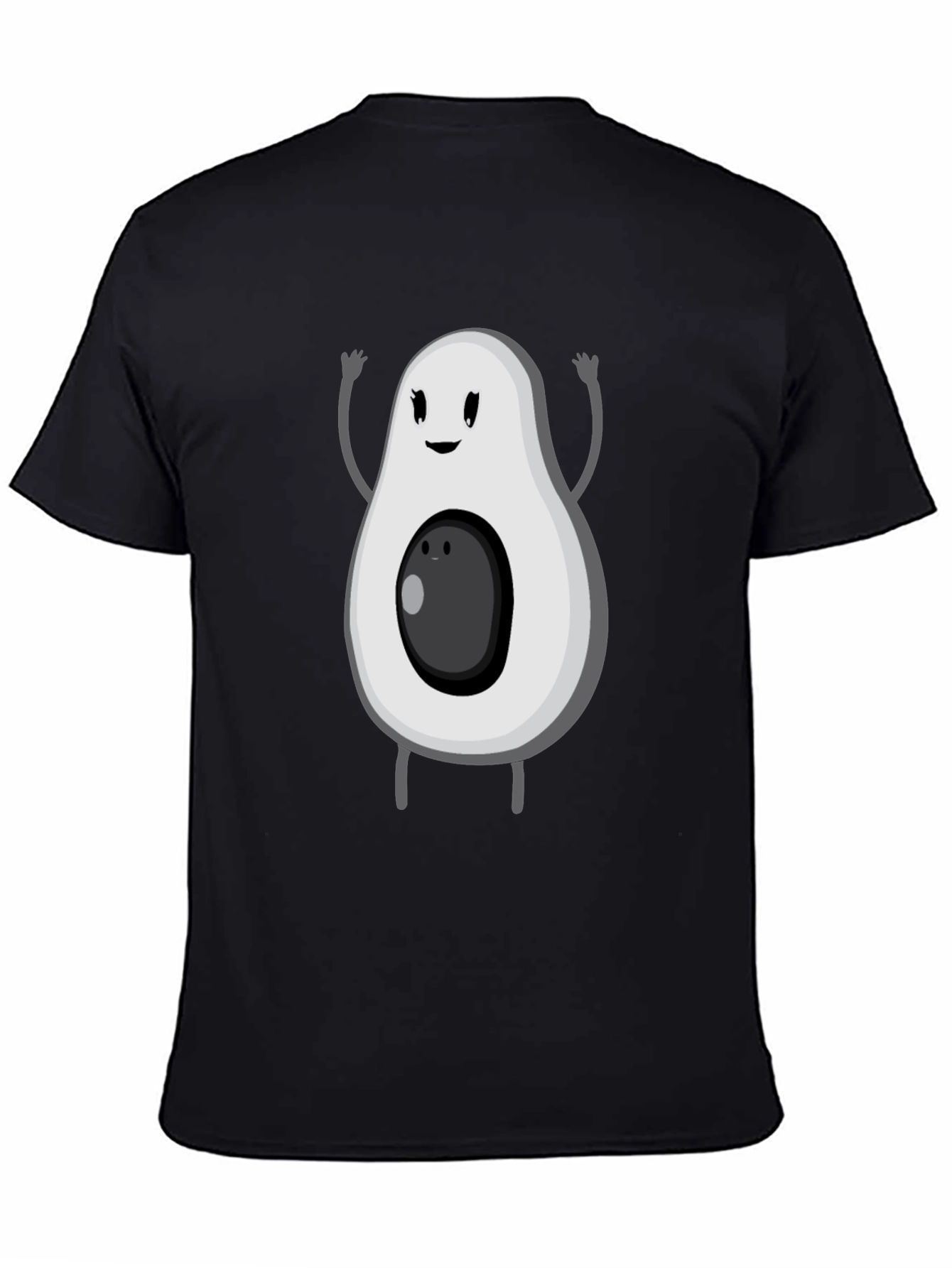 Funny Avocado Cartoon Graphic Tee - Black T-Shirt