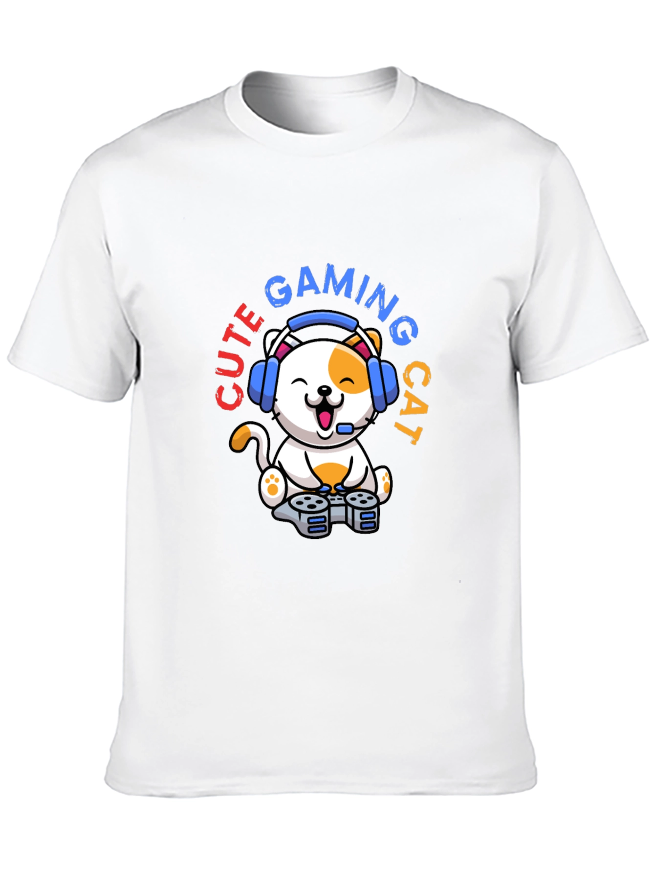 Cute Gaming Cat T-Shirt - Gamer Style