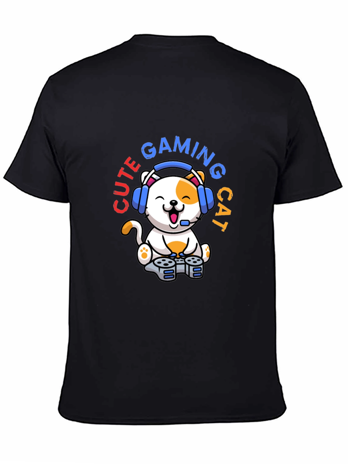 Cute Gaming Cat T-Shirt - Gamer Style