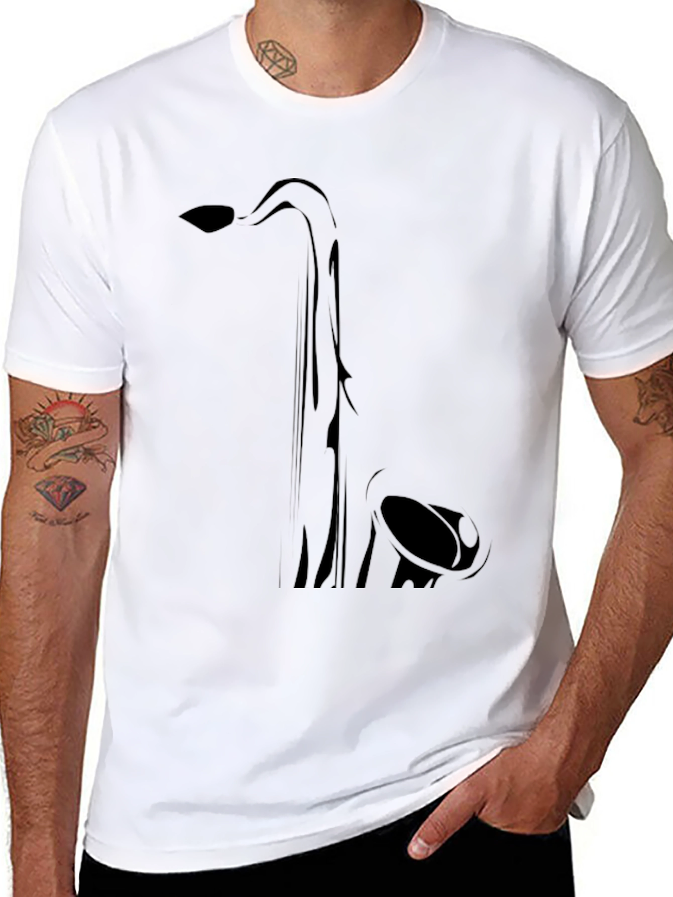 Saxophone Graphic Tee - Black