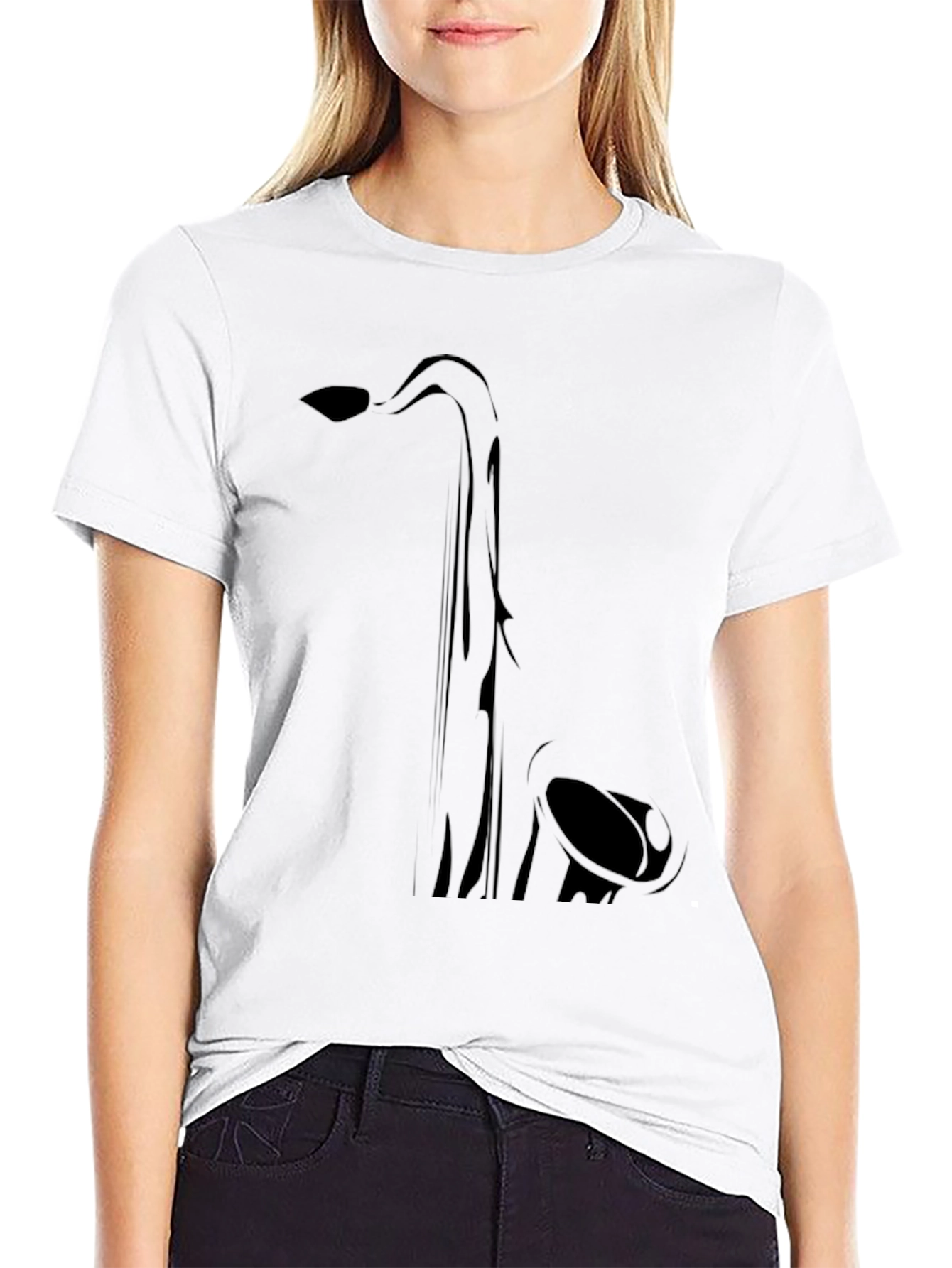 Saxophone Graphic Tee - Black