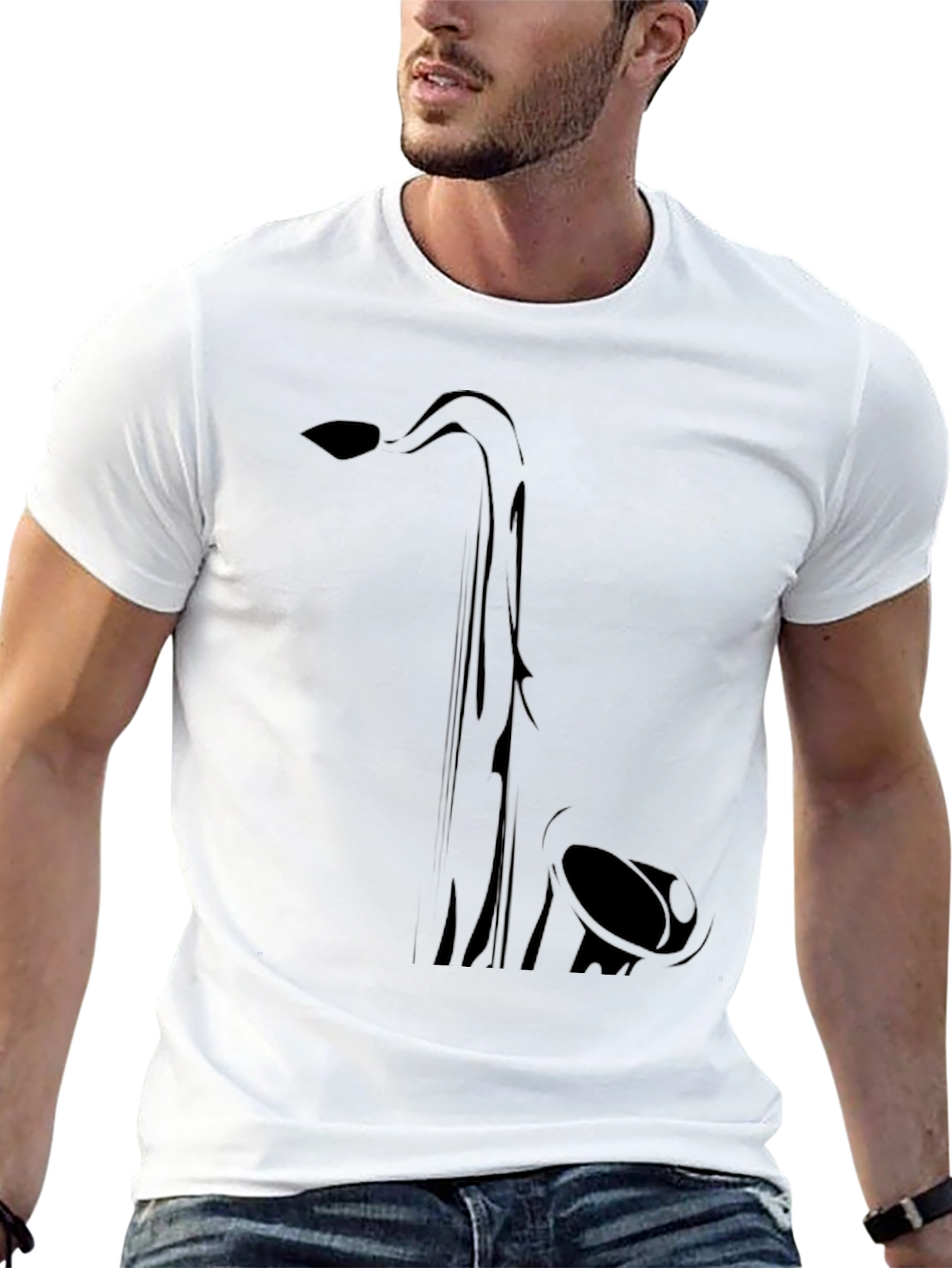 Saxophone Graphic Tee - Black