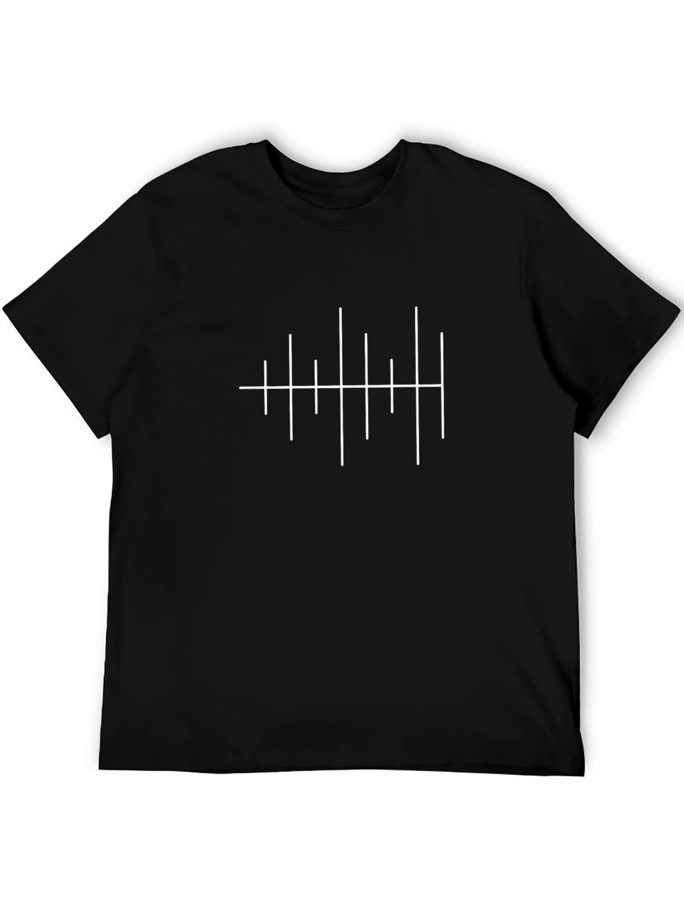 Minimalist Line Graphic Black T-Shirt
