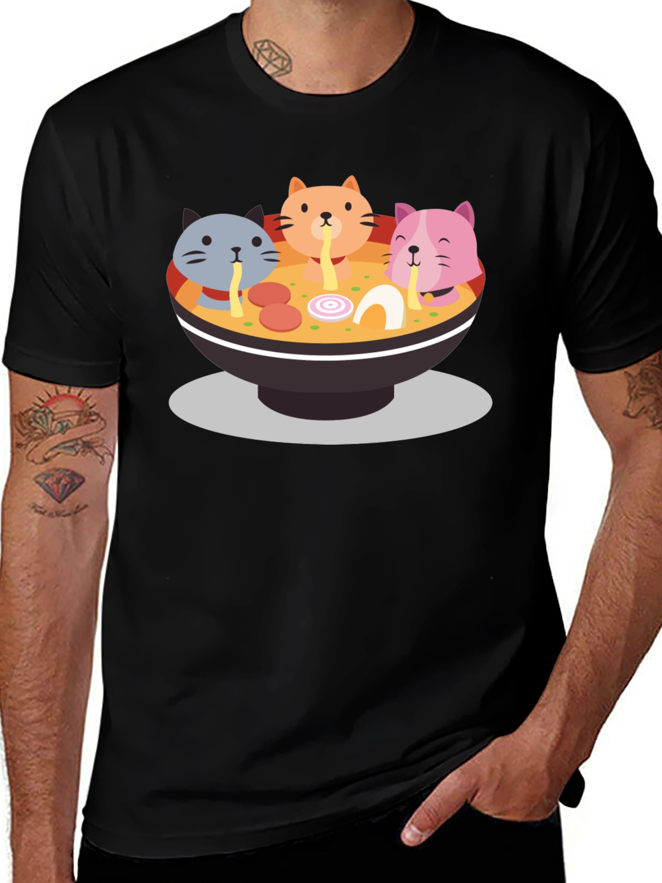 Cat Ramen Graphic Tee - Fun & Unique T-Shirt