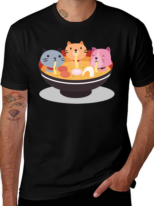 Cat Ramen Graphic Tee - Fun & Unique T-Shirt