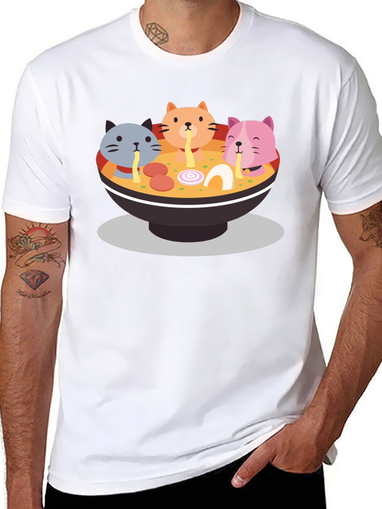 Cat Ramen Graphic Tee - Fun & Unique T-Shirt