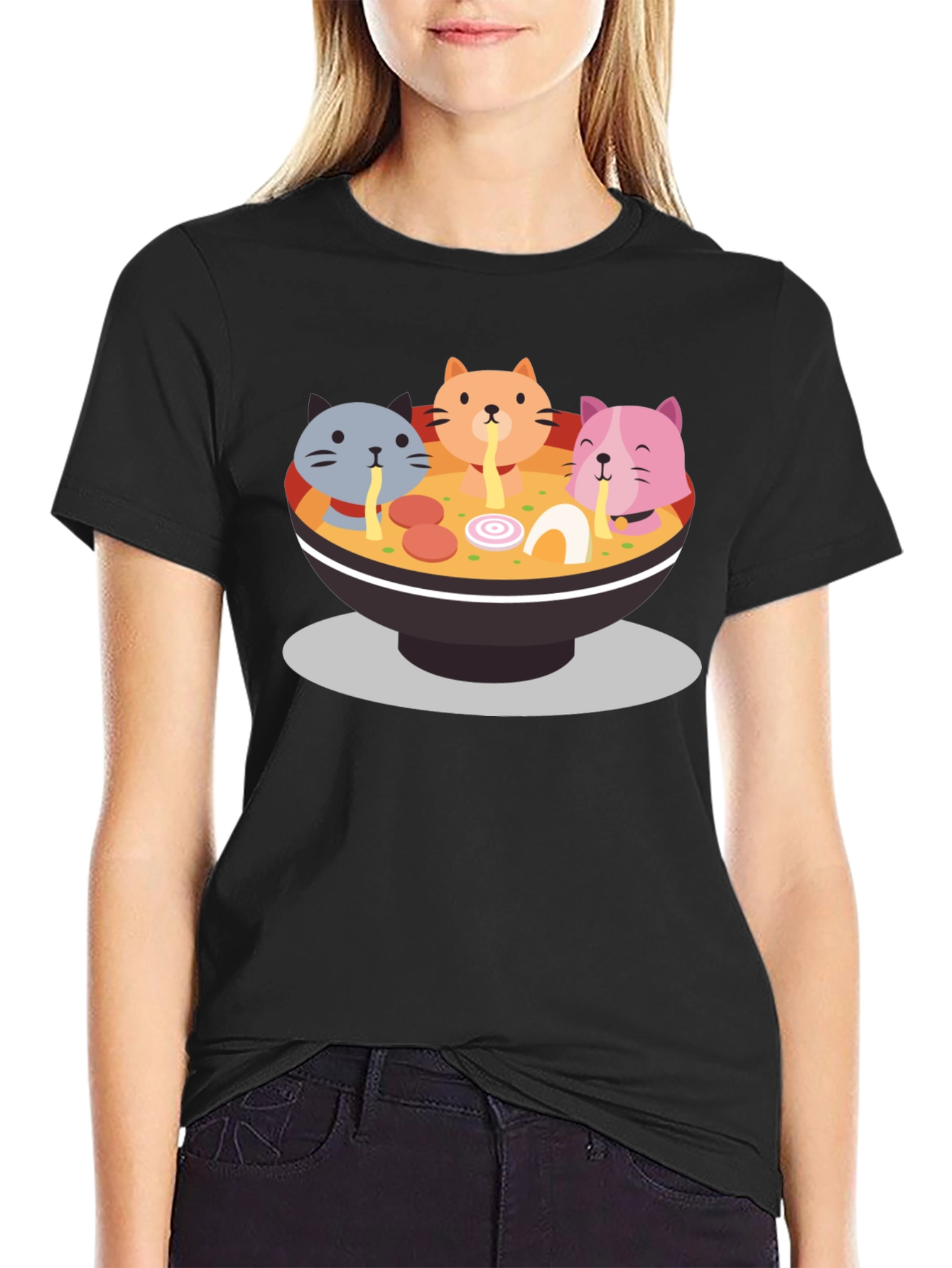 Cat Ramen Graphic Tee - Fun & Unique T-Shirt