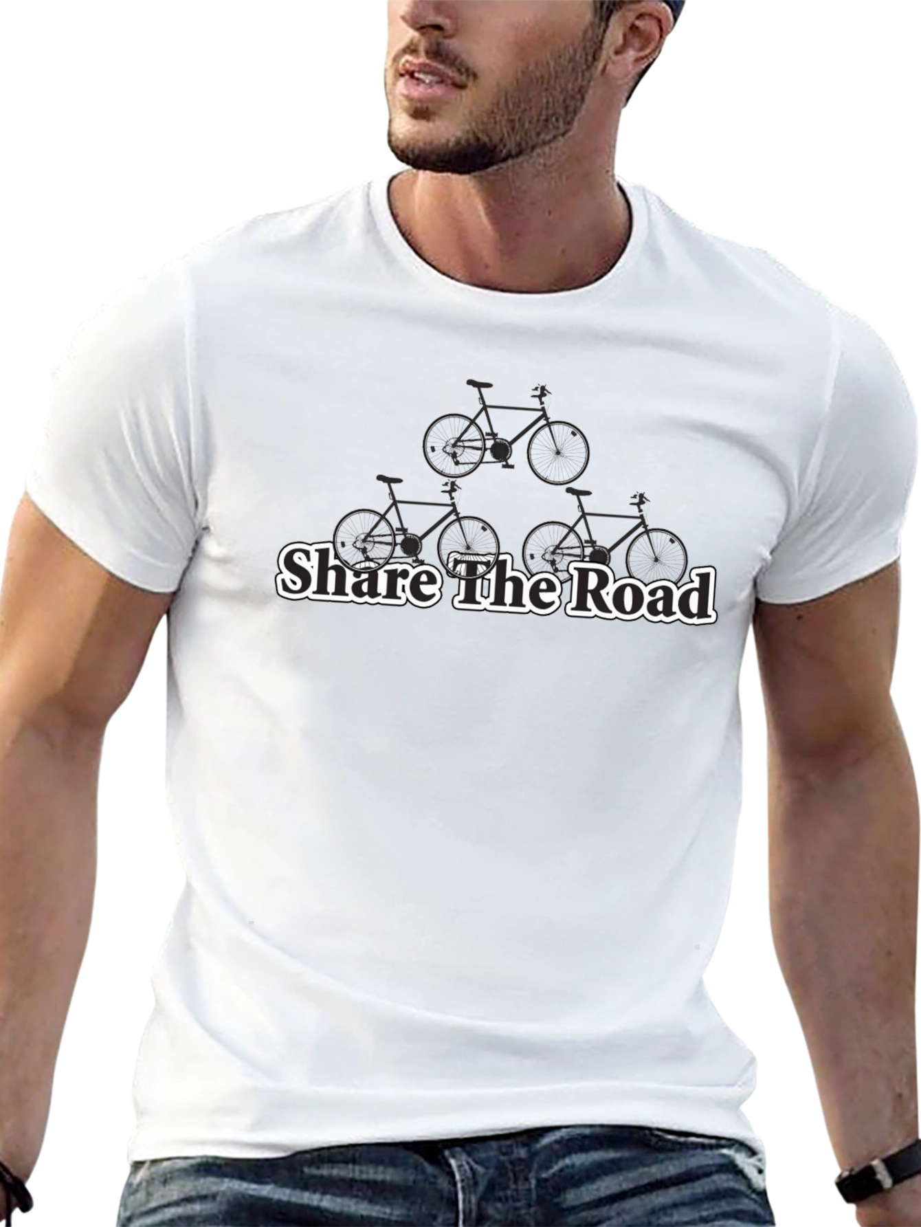 Share the Road Cycling T-Shirt - Black