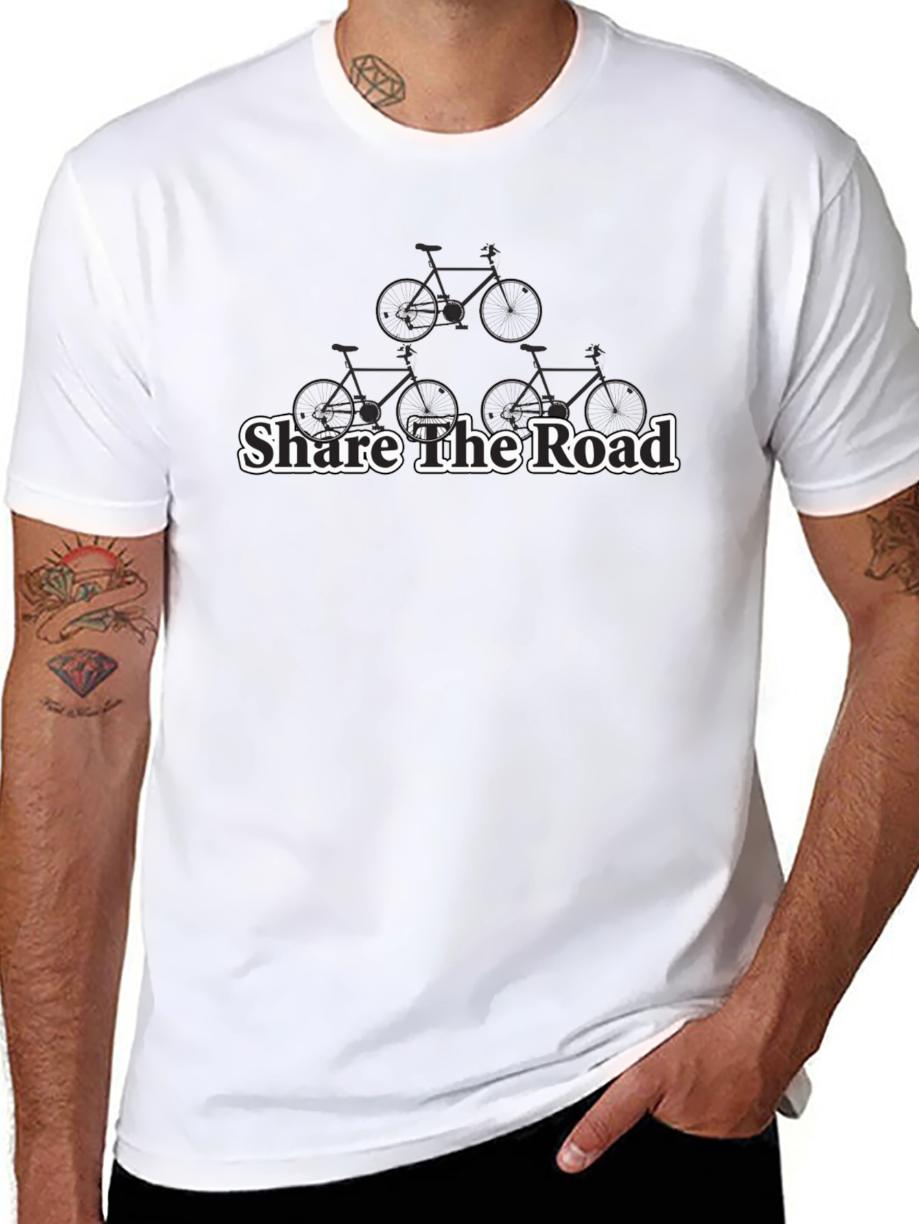 Share the Road Cycling T-Shirt - Black