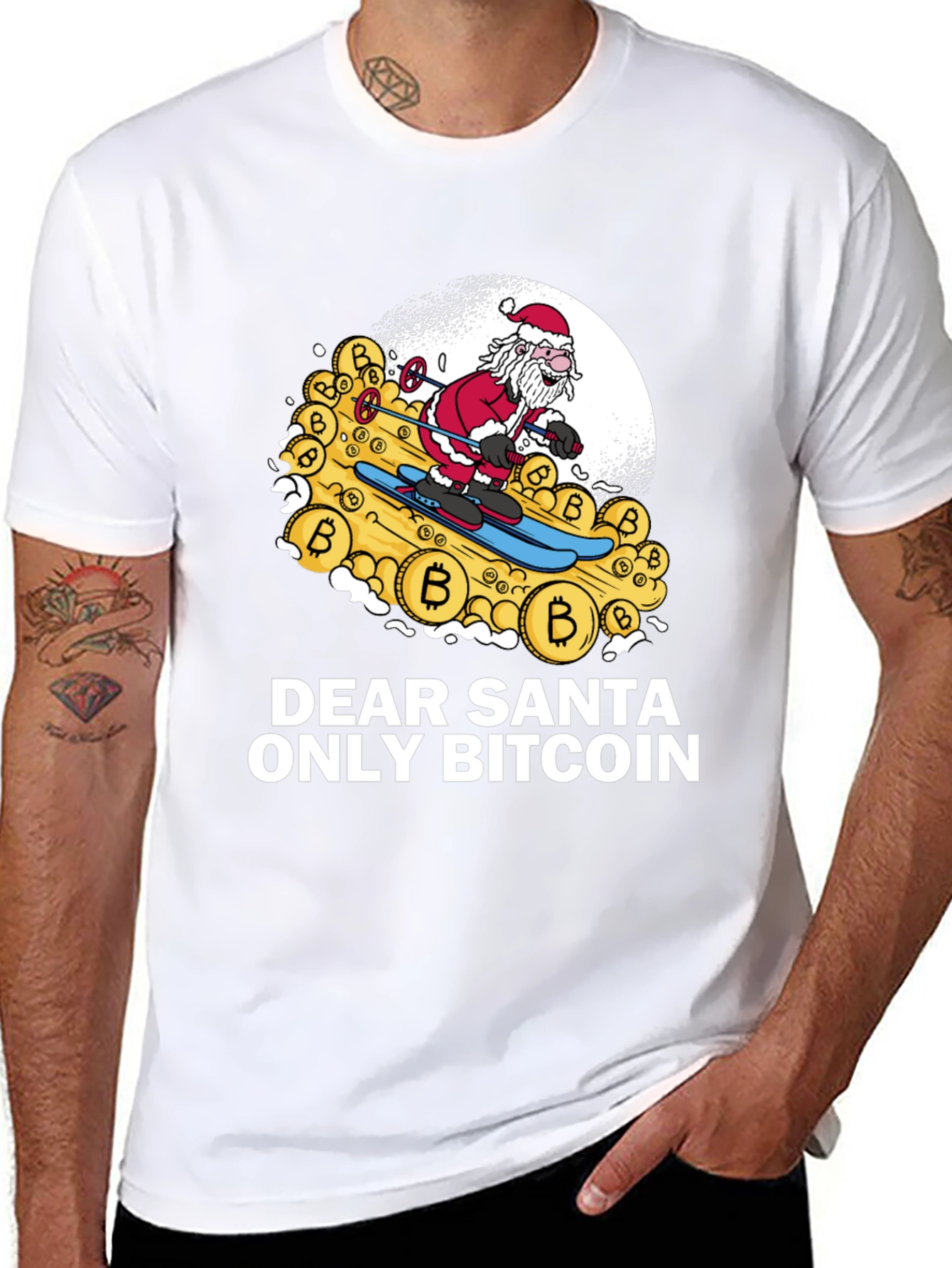 Bitcoin Santa T-Shirt - Crypto Christmas Tee