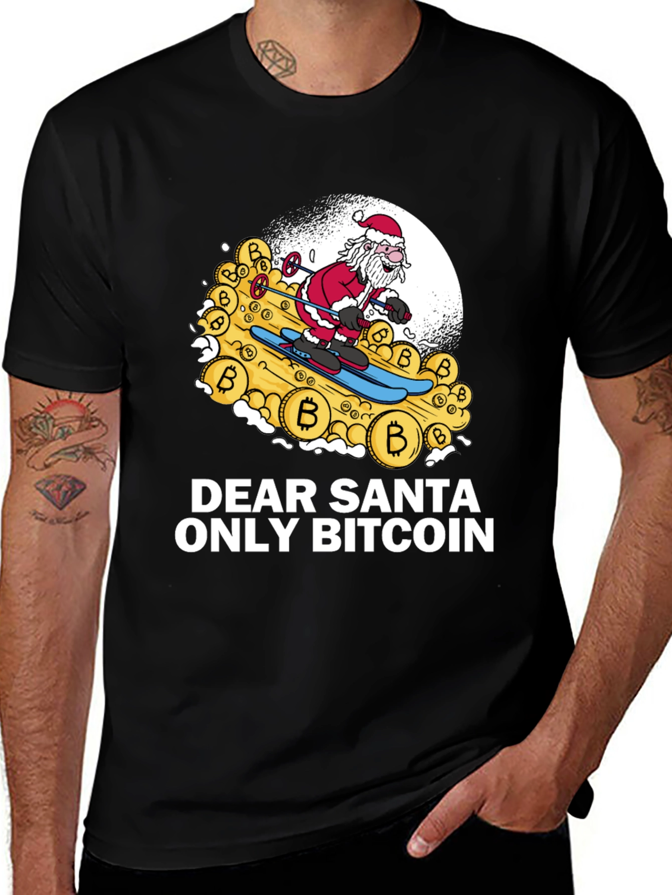 Bitcoin Santa T-Shirt - Crypto Christmas Tee