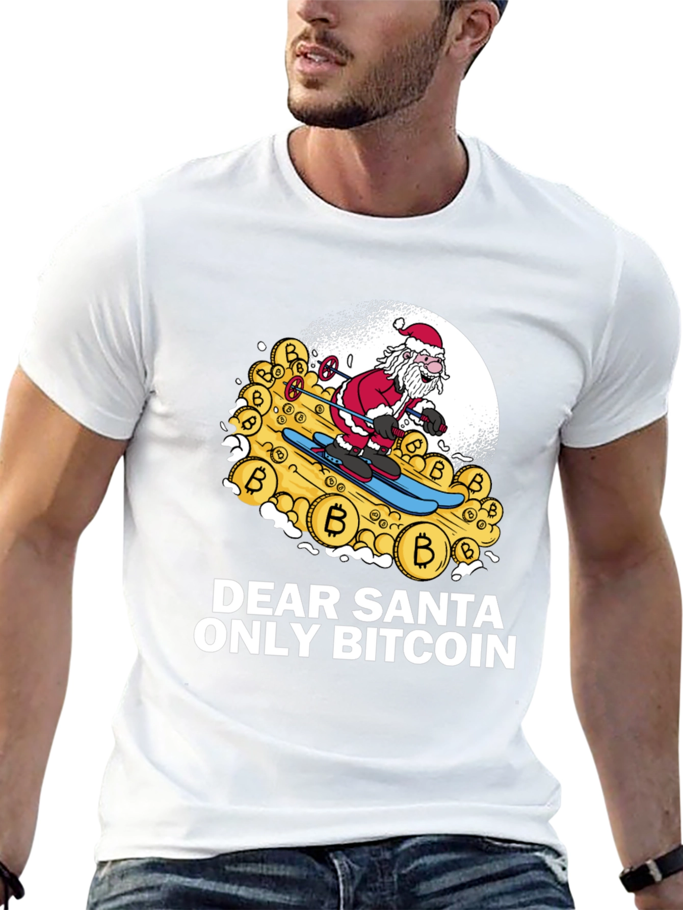 Bitcoin Santa T-Shirt - Crypto Christmas Tee