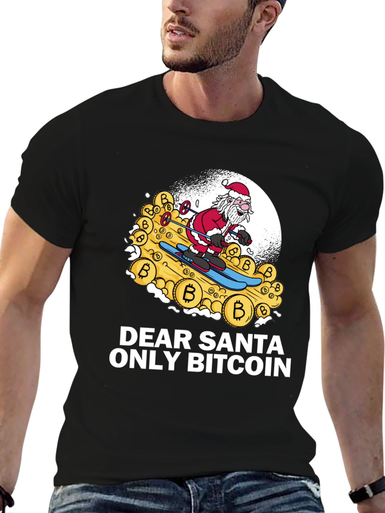 Bitcoin Santa T-Shirt - Crypto Christmas Tee