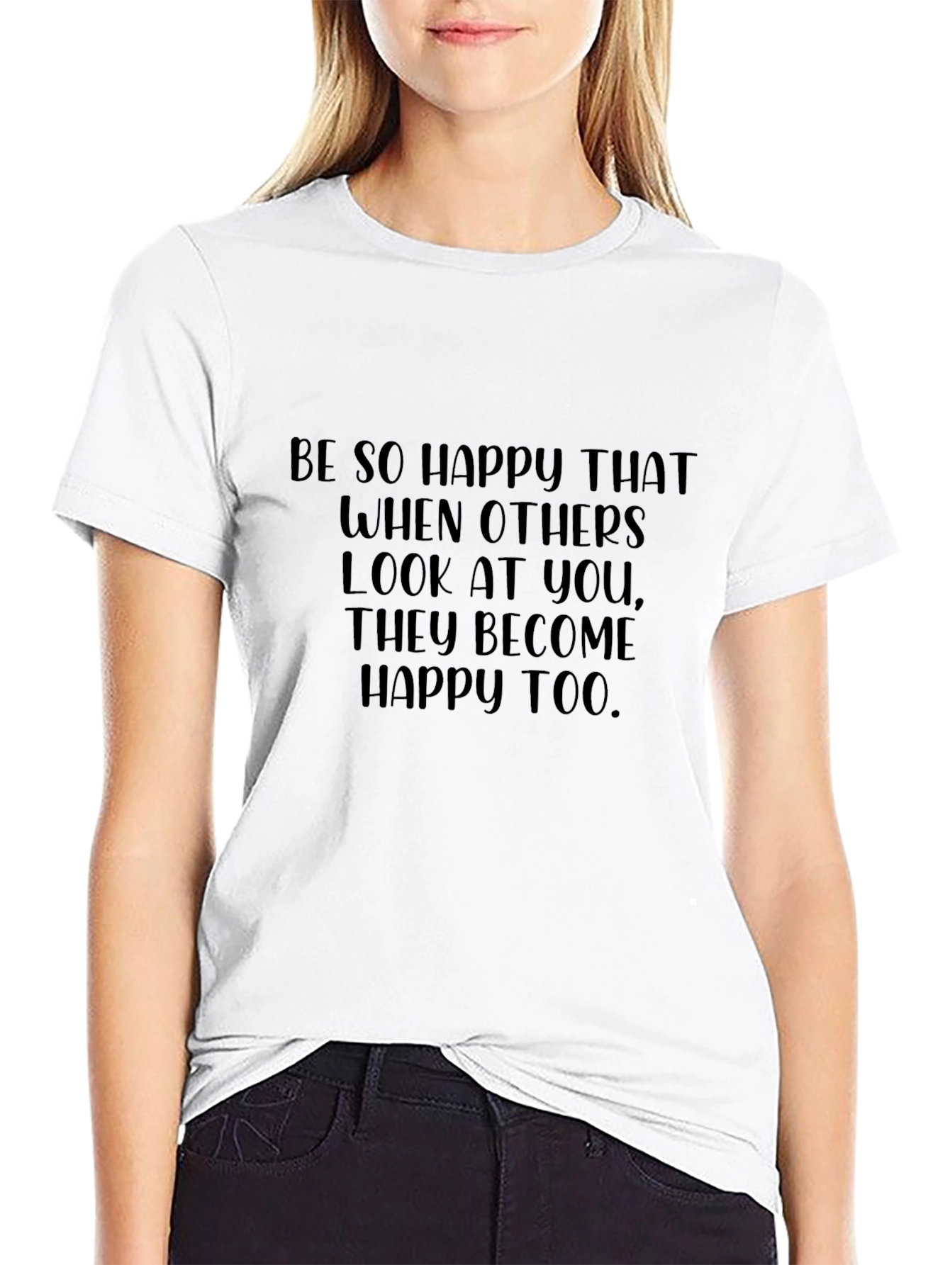 Inspirational Graphic Tee: Be So Happy T-Shirt