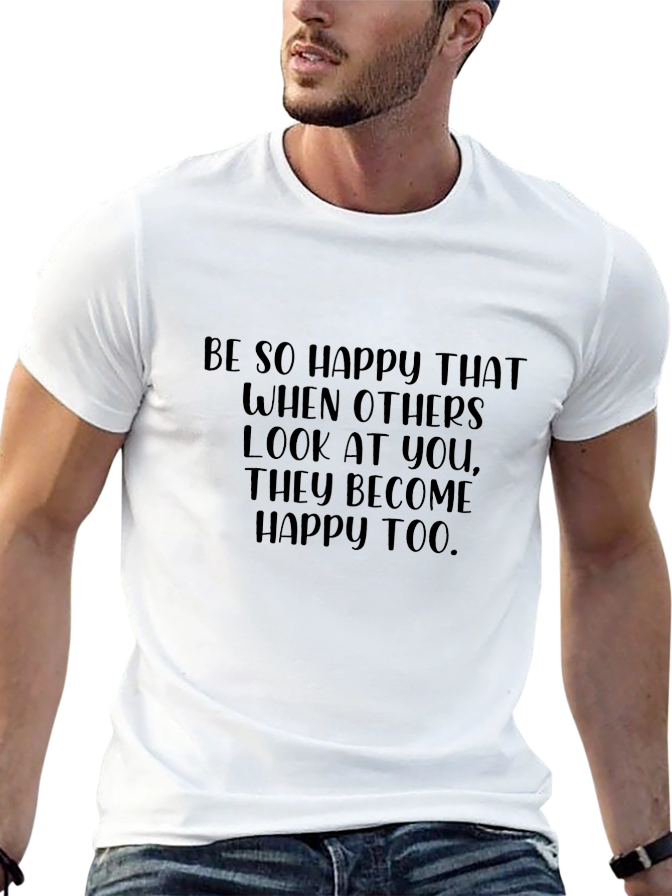 Inspirational Graphic Tee: Be So Happy T-Shirt